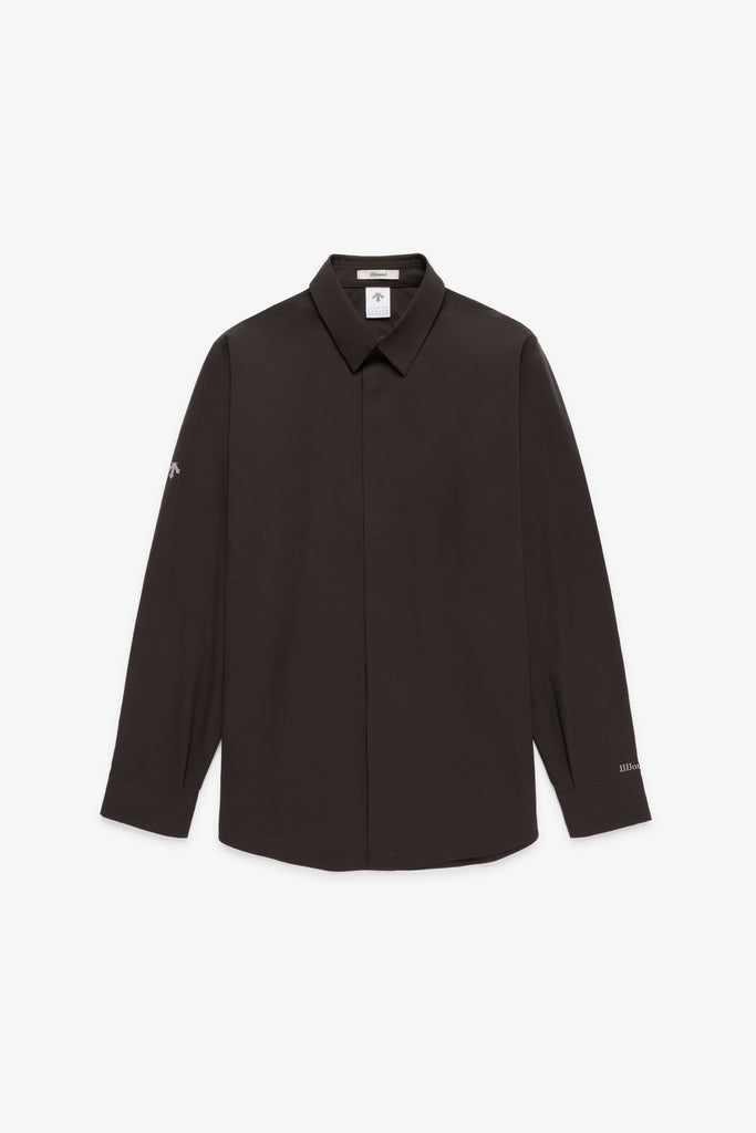 DESCENTE × JJJJound buttoned shirt JJJJound Descente Button Up Shirt - Brown