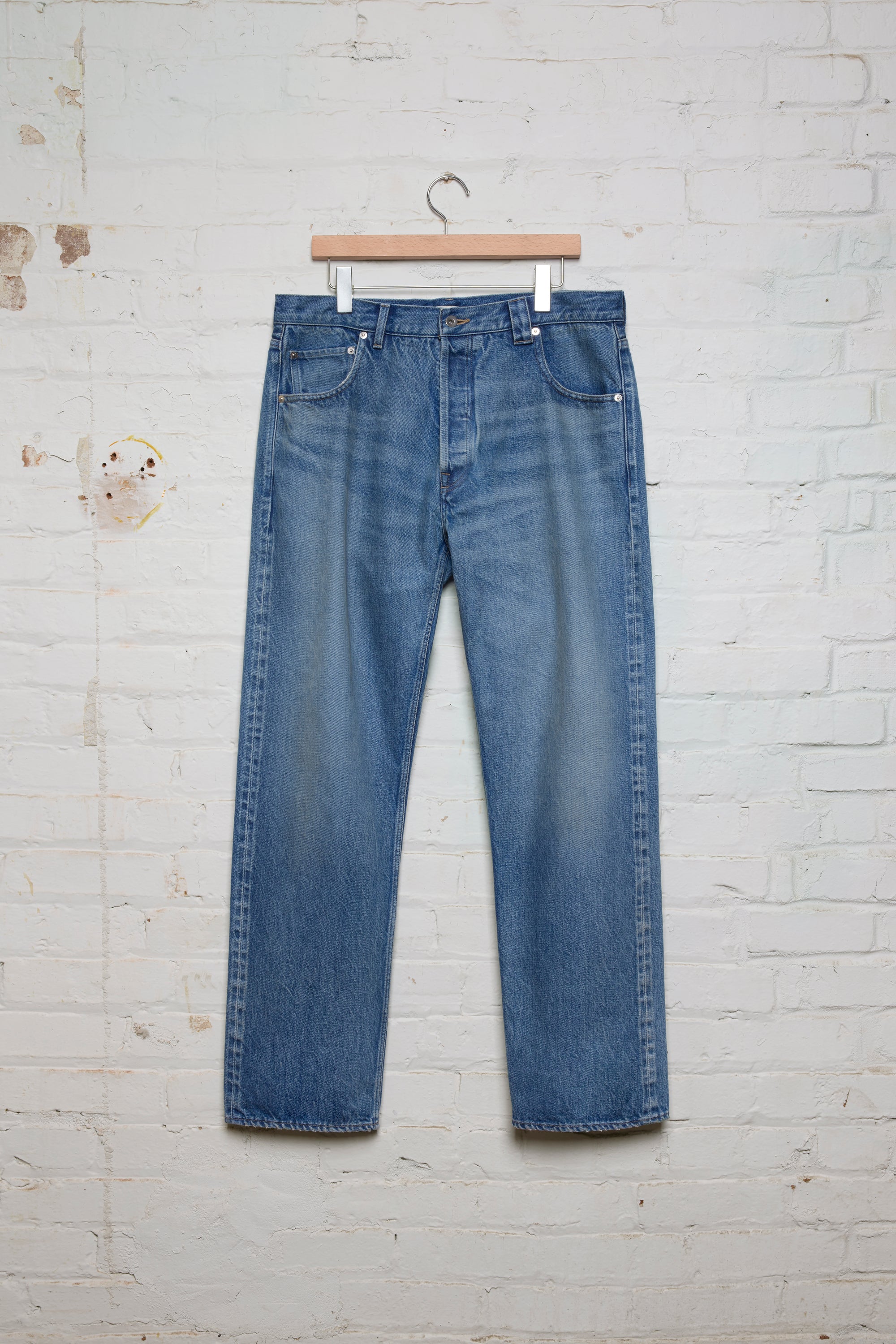 Relaxed Selvedge Denim Jeans - Blue Stonewashed