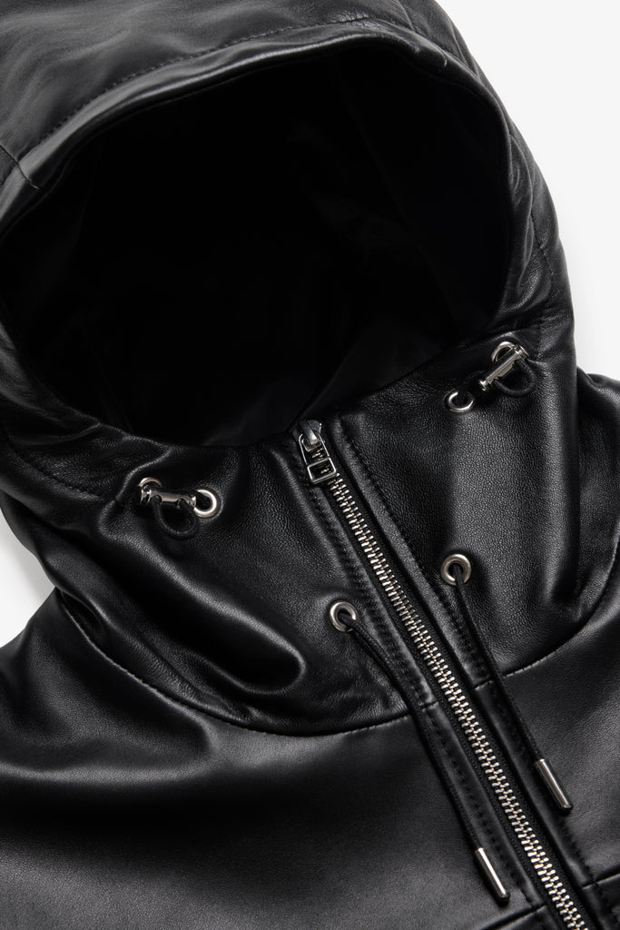 Leather Full Zip Parka - Black – JJJJound