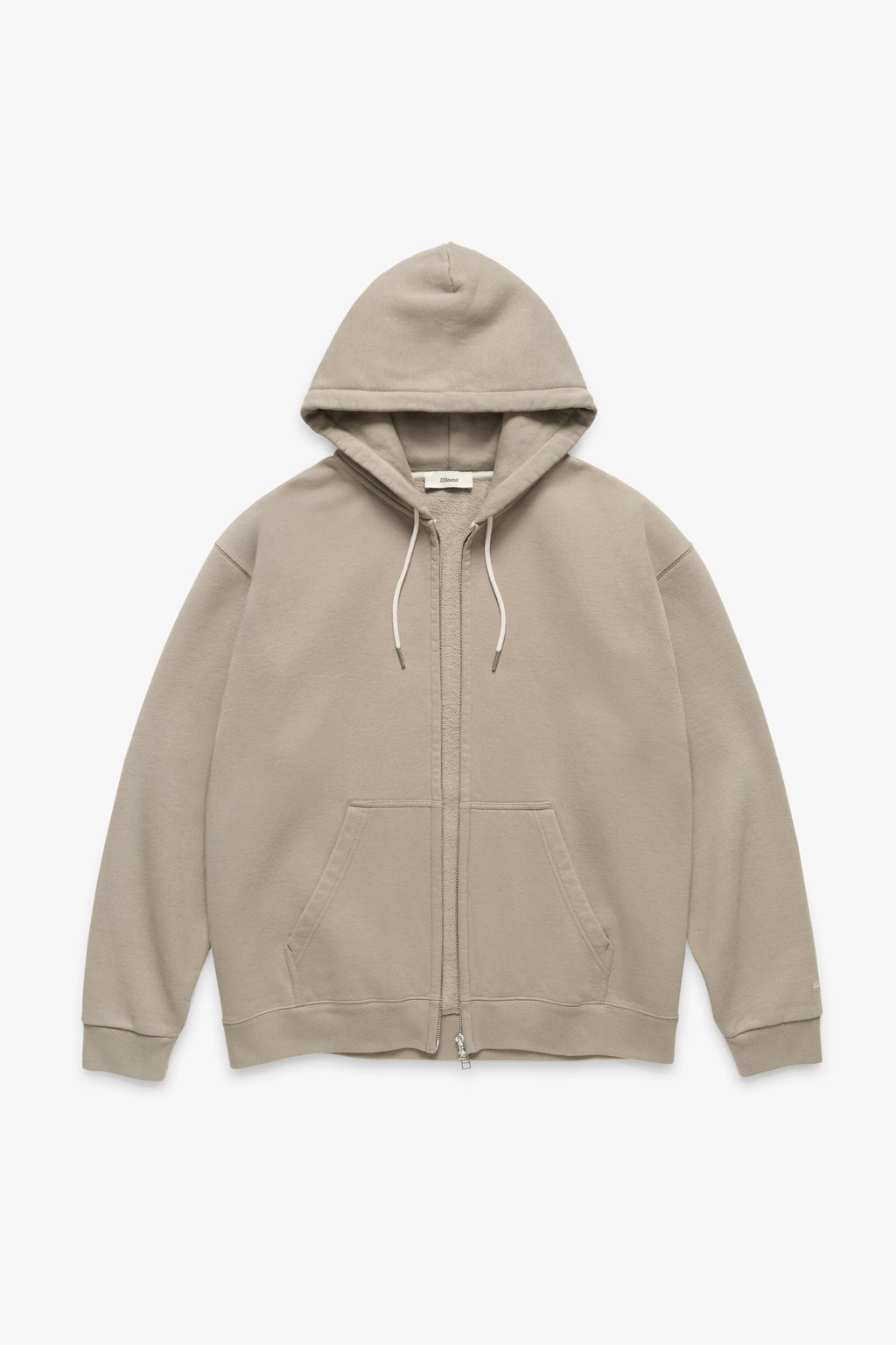 2000s Hooded Zip Sweatshirt - Taupe