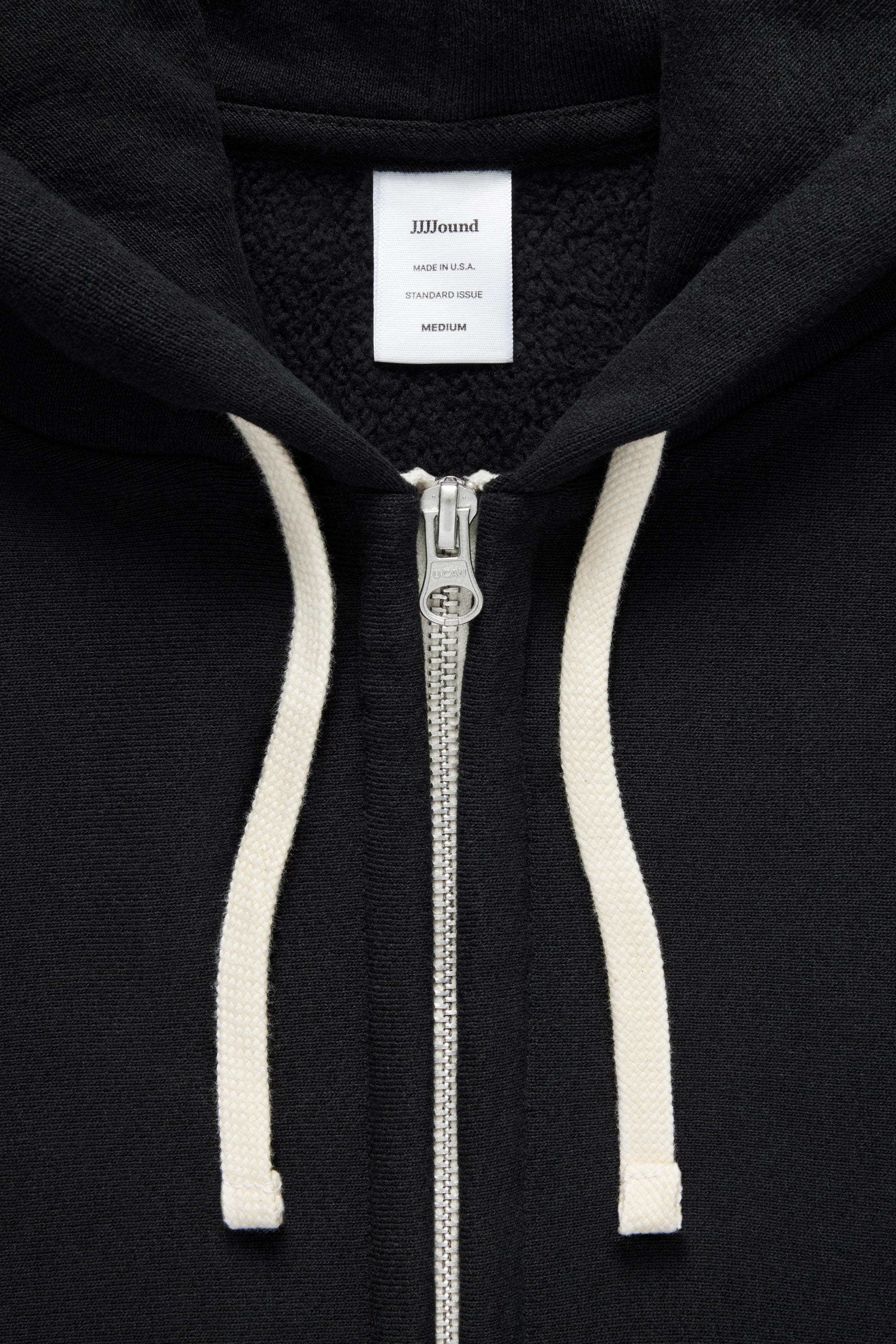 80s Hooded Zip Sweatshirt - Black