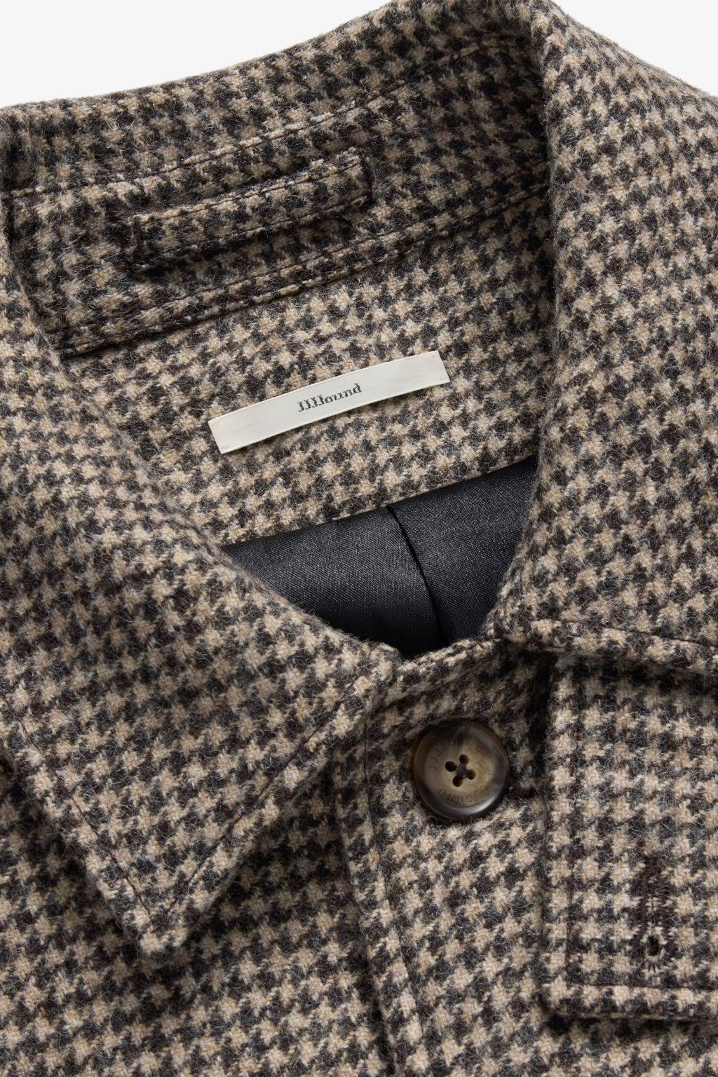 Relaxed Wool Jacket - Brown Houndstooth
