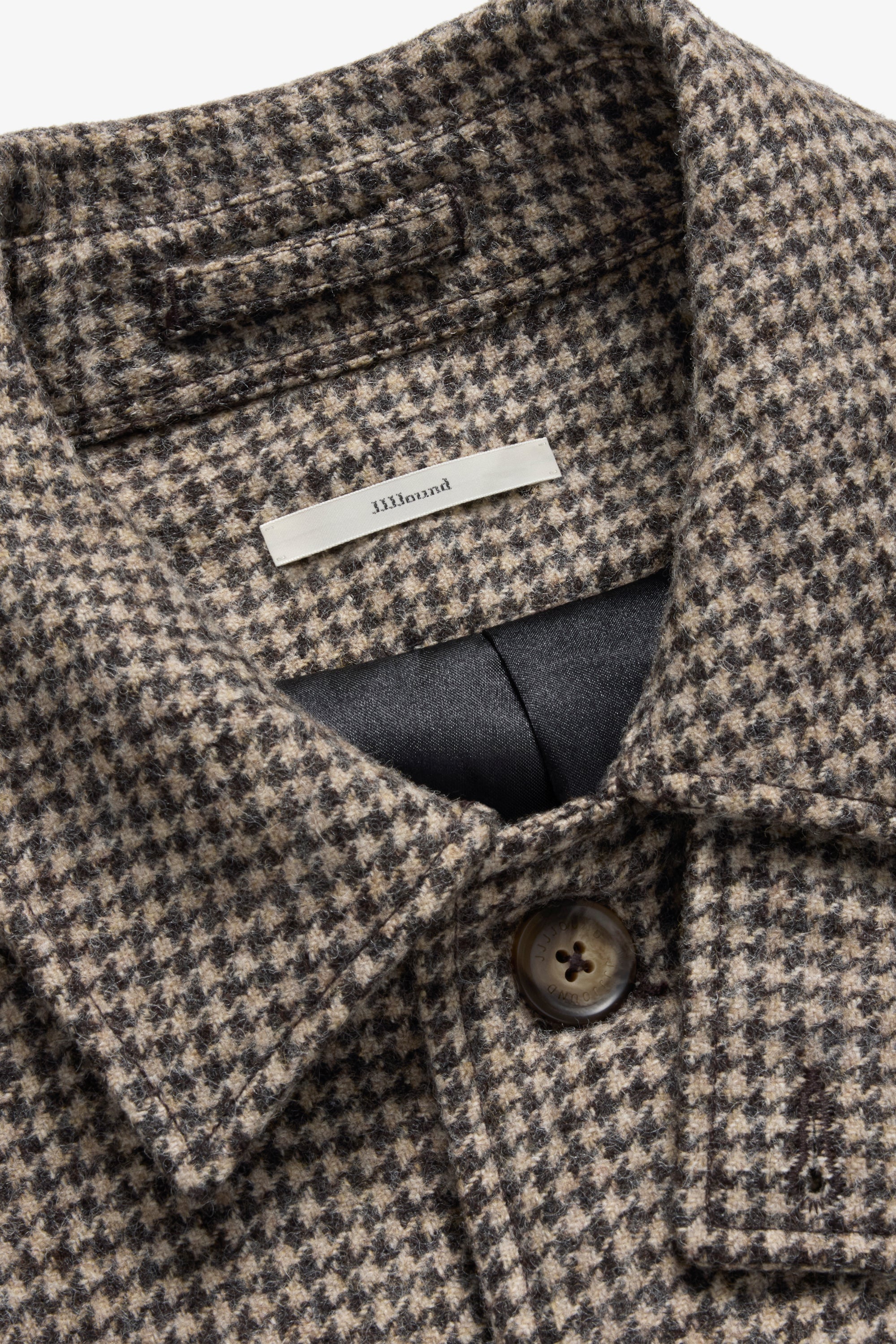 Relaxed Wool Jacket - Brown Houndstooth
