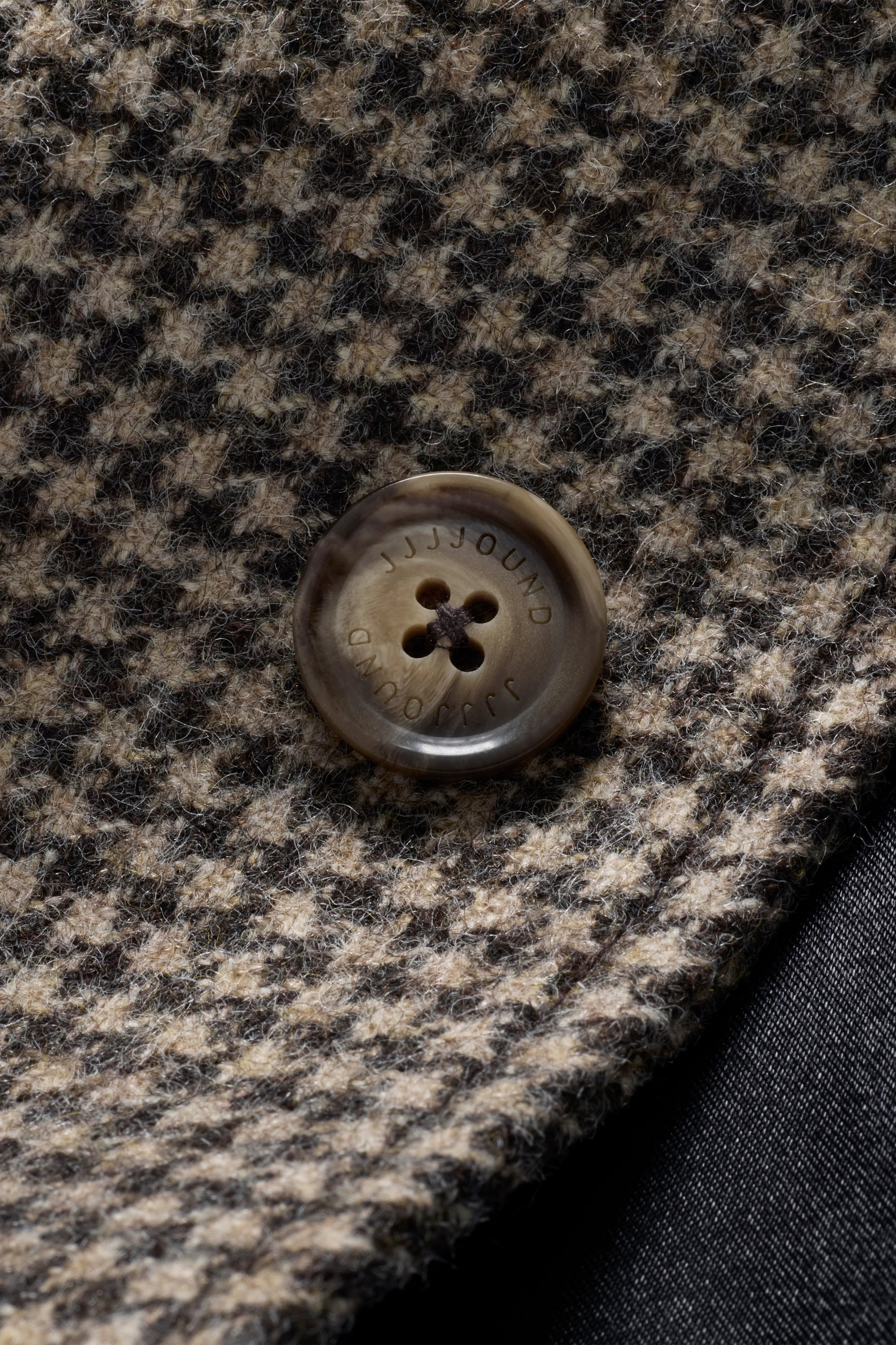 Relaxed Wool Jacket - Brown Houndstooth