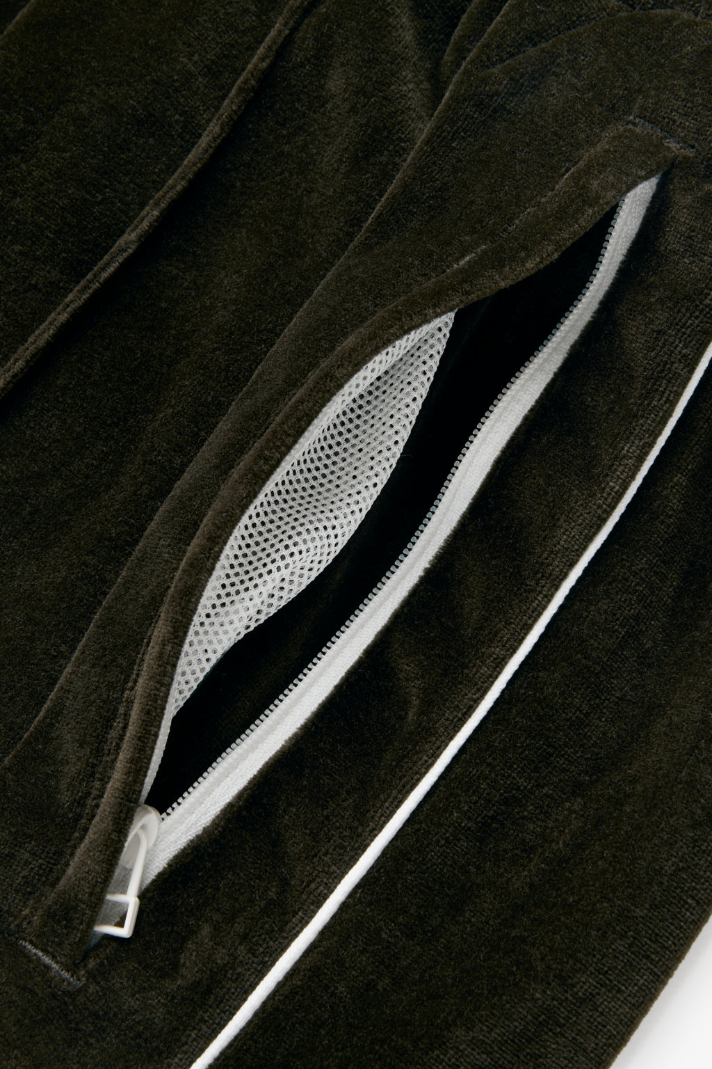 Relaxed Velour Track Pant - Olive