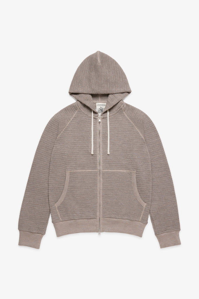 S.N.S JJJJound 70s Hooded Zip Knit Sweatshirt - Taupe