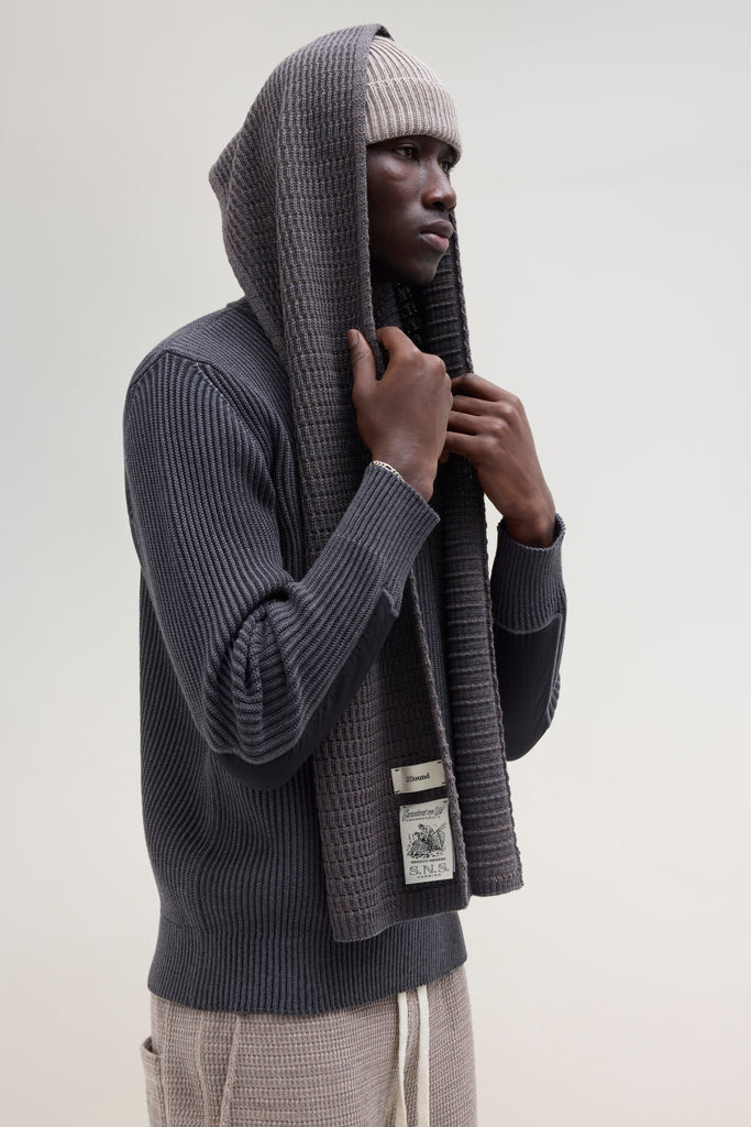 S.N.S. JJJJound Knit Scarf - Charcoal