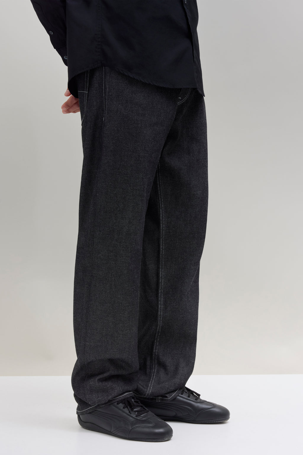 Relaxed Jeans Selvedge Denim - Black/White