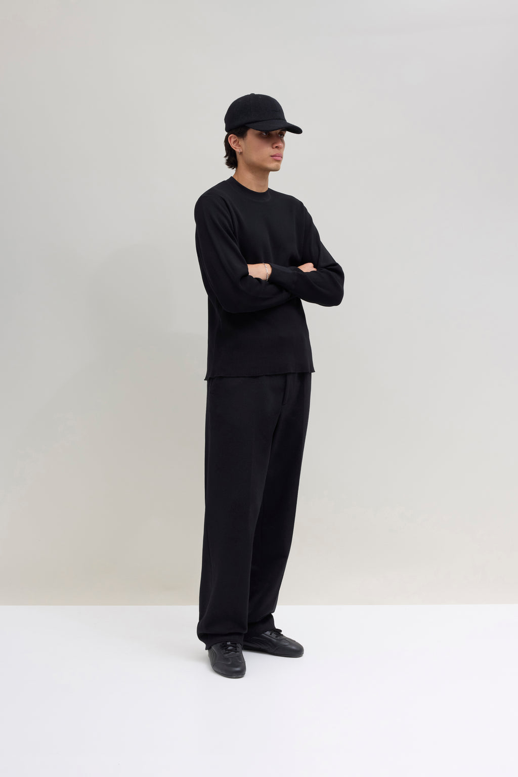 90s Waffle Longsleeve - Black