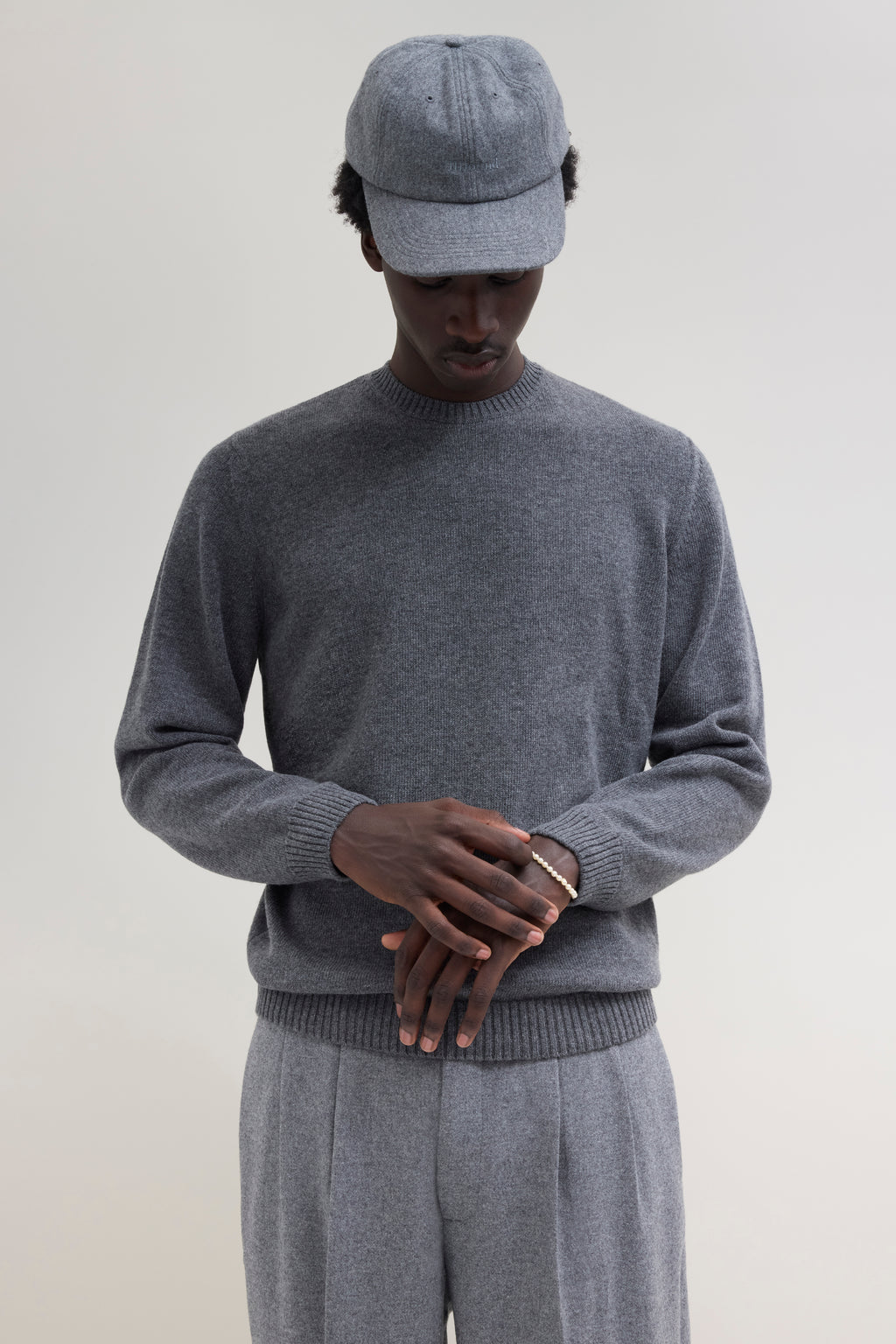 Knit Wool Crewneck - Charcoal Mix