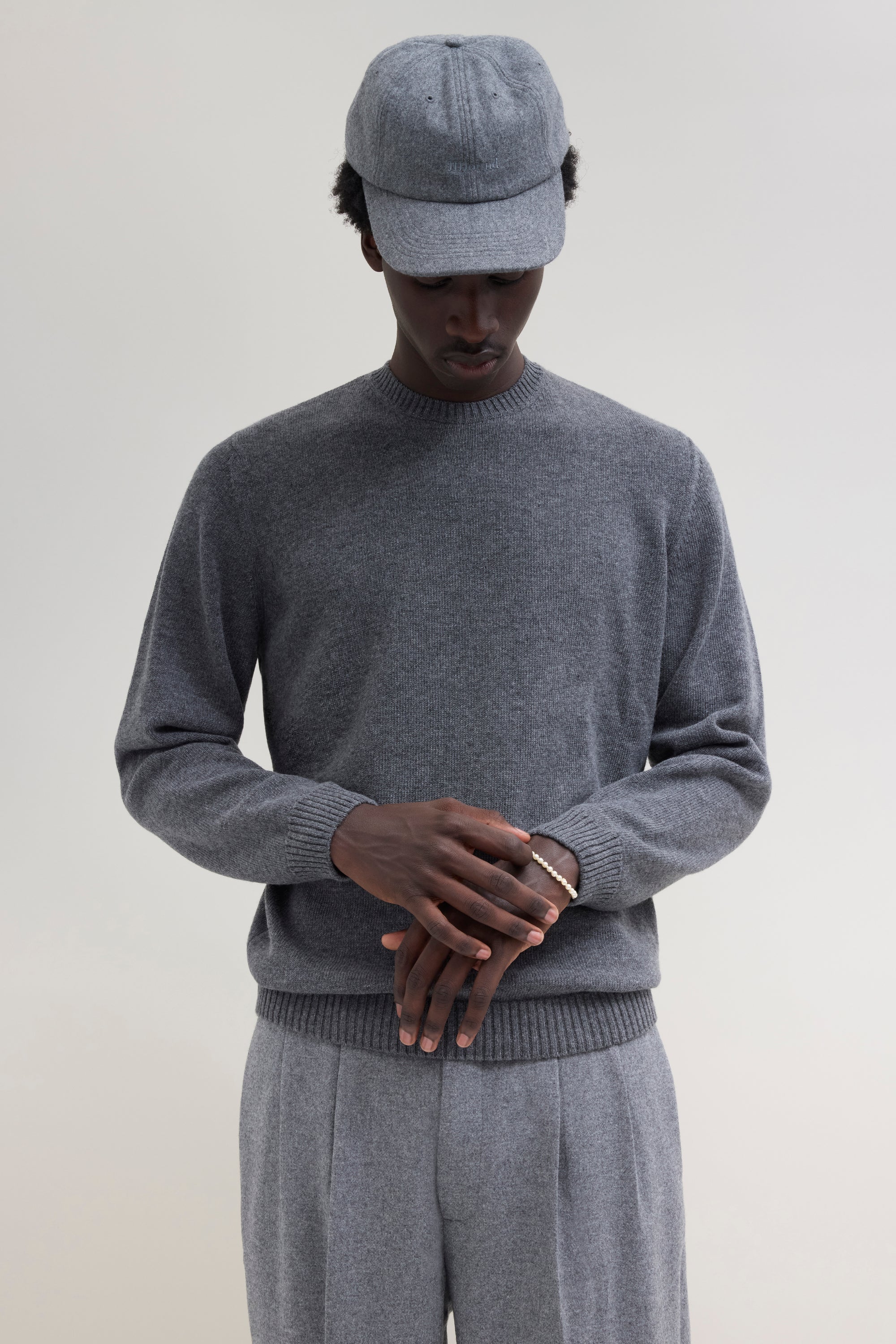 Knit Wool Crewneck - Charcoal Mix