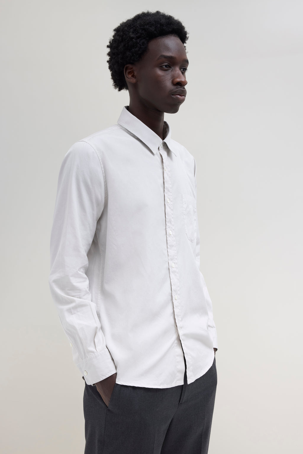Poplin Shirt - Light Grey