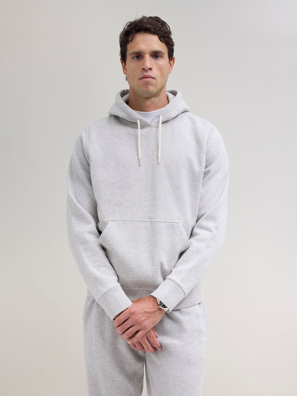 90s Hooded Sweatshirt - Grey Mix