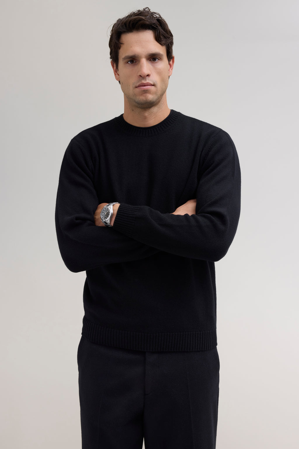 Knit Wool Crewneck - Black