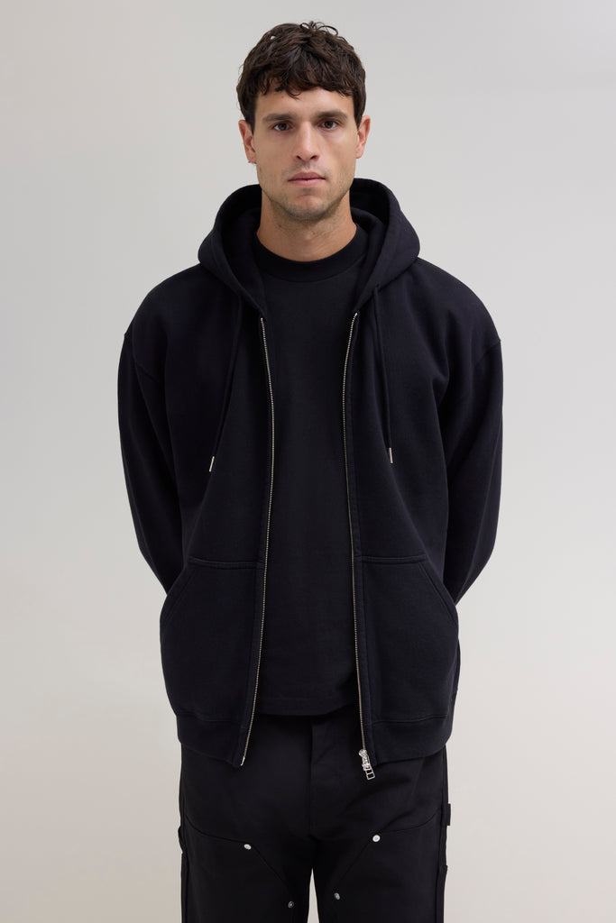 90s Hooded Zip Sweatshirt - Black – JJJJound