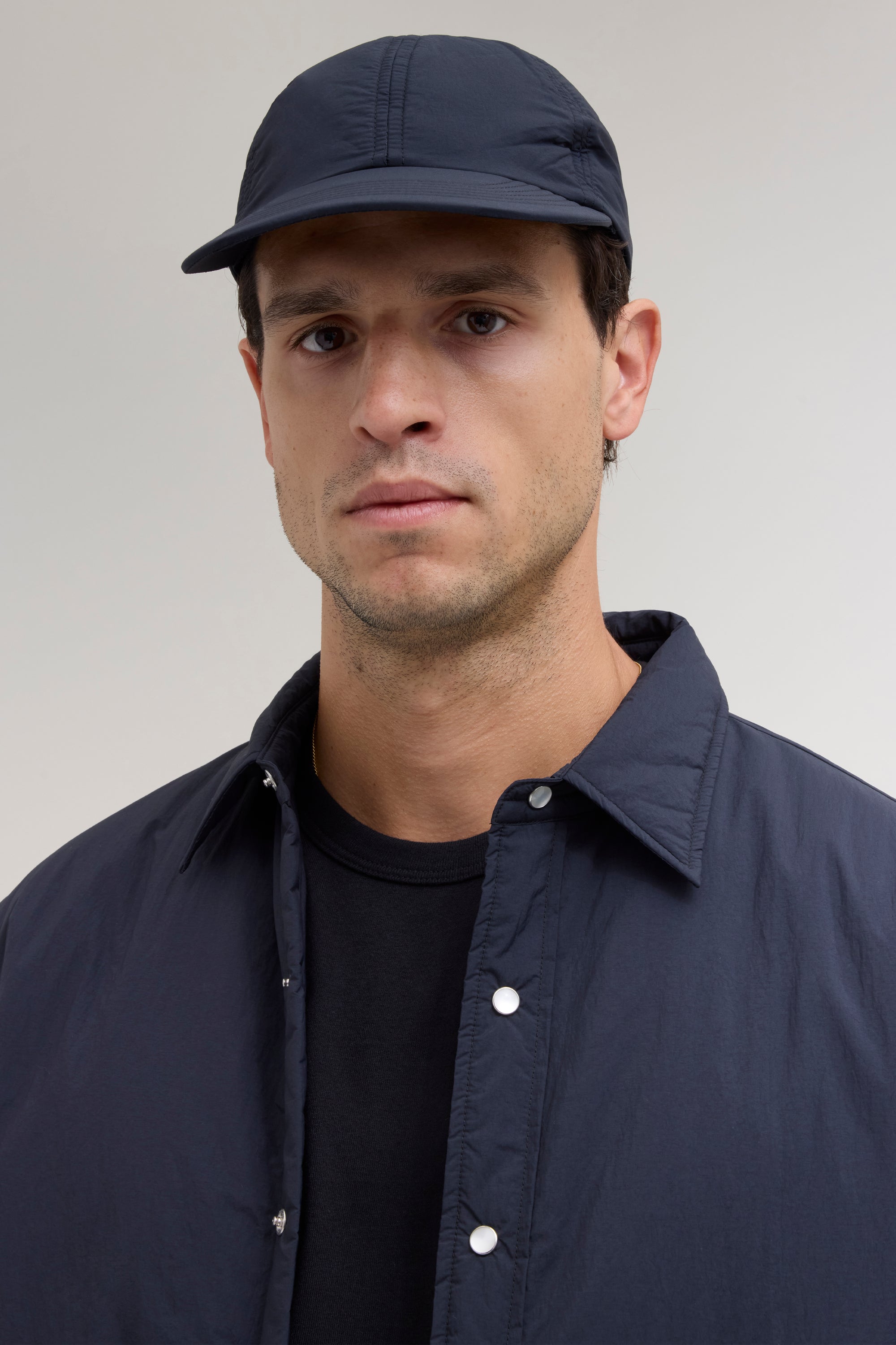 Padded Nylon Cap - Black