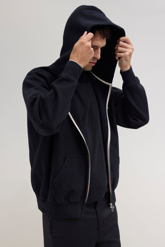 80s Hooded Zip Sweatshirt - Black – JJJJound