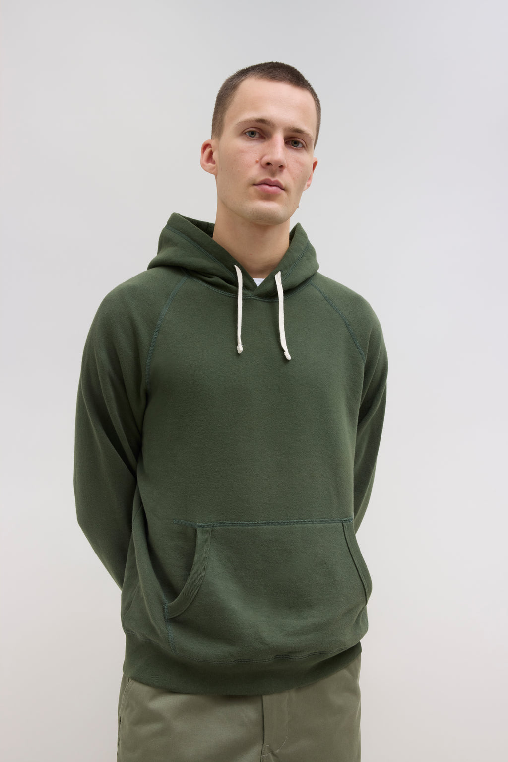 70s Hooded Sweatshirt - Forest Green