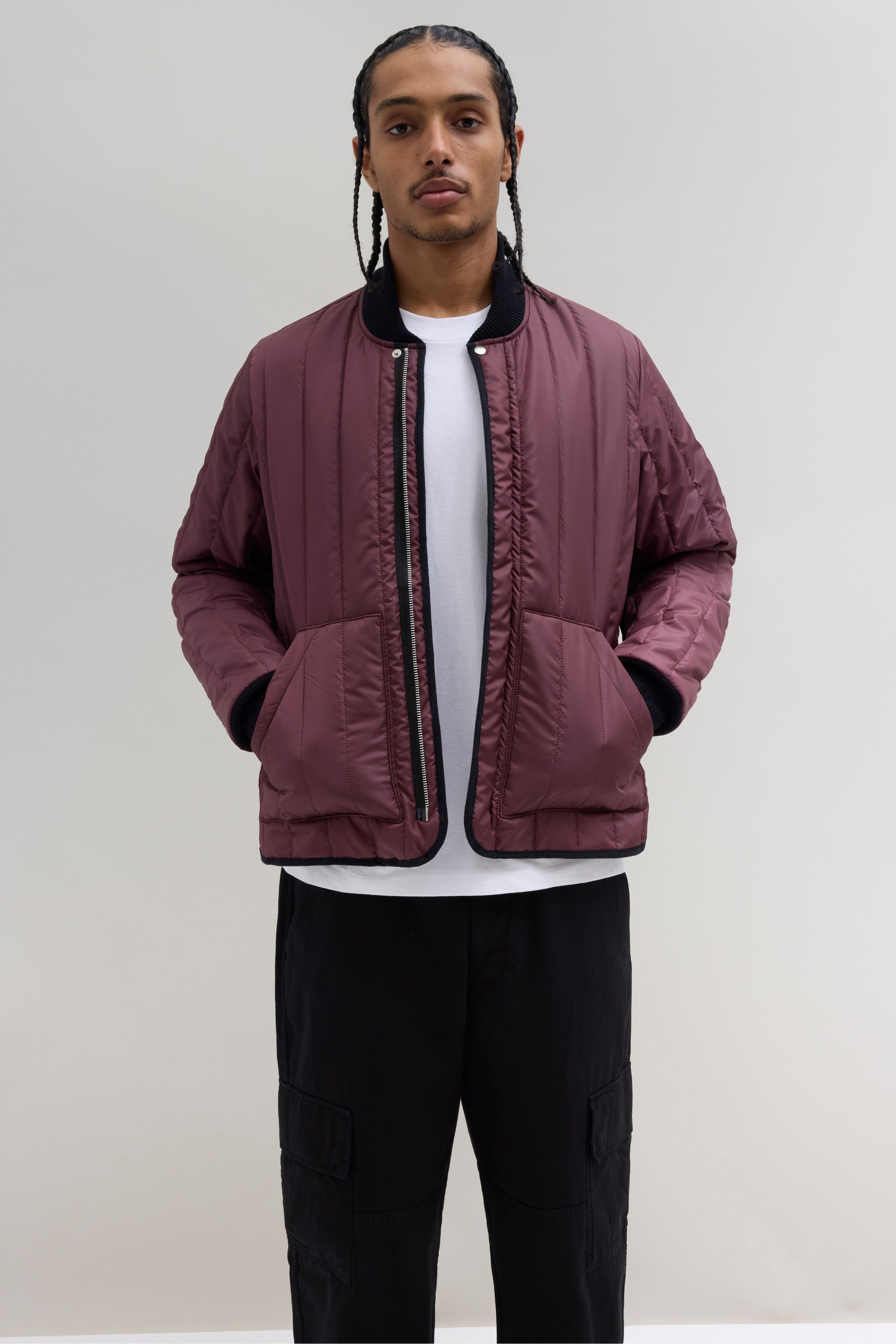 Quilted Jacket - Burgundy
