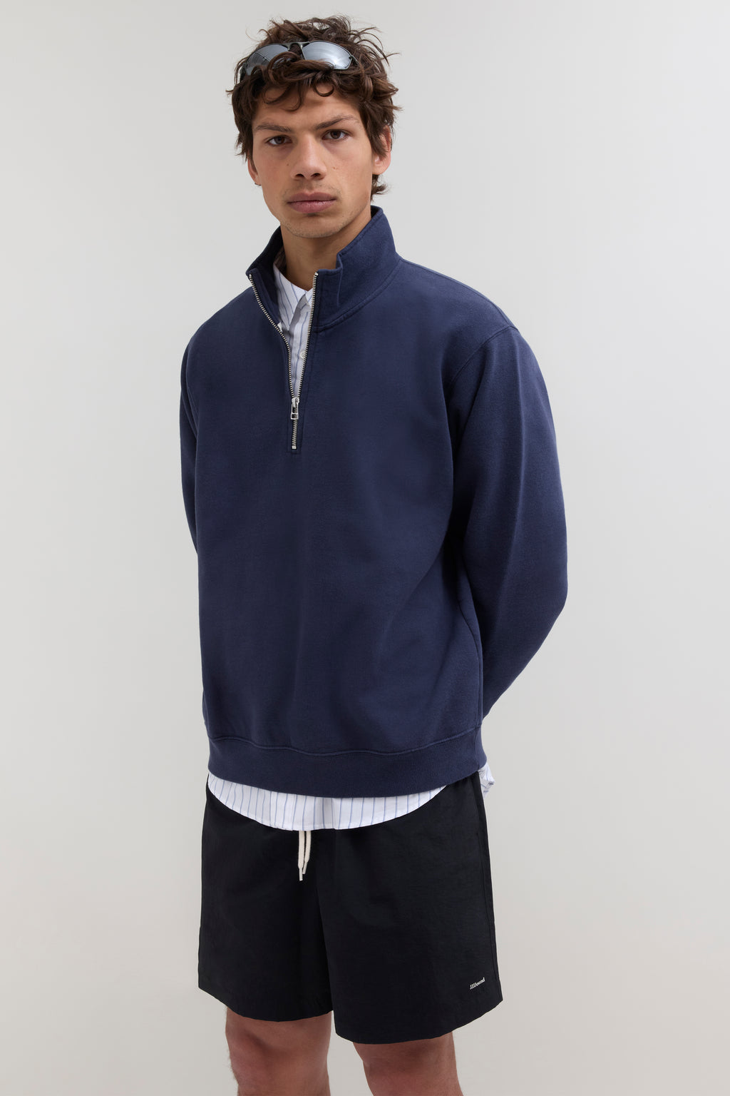 Striped Poplin Shirt - White/Blue