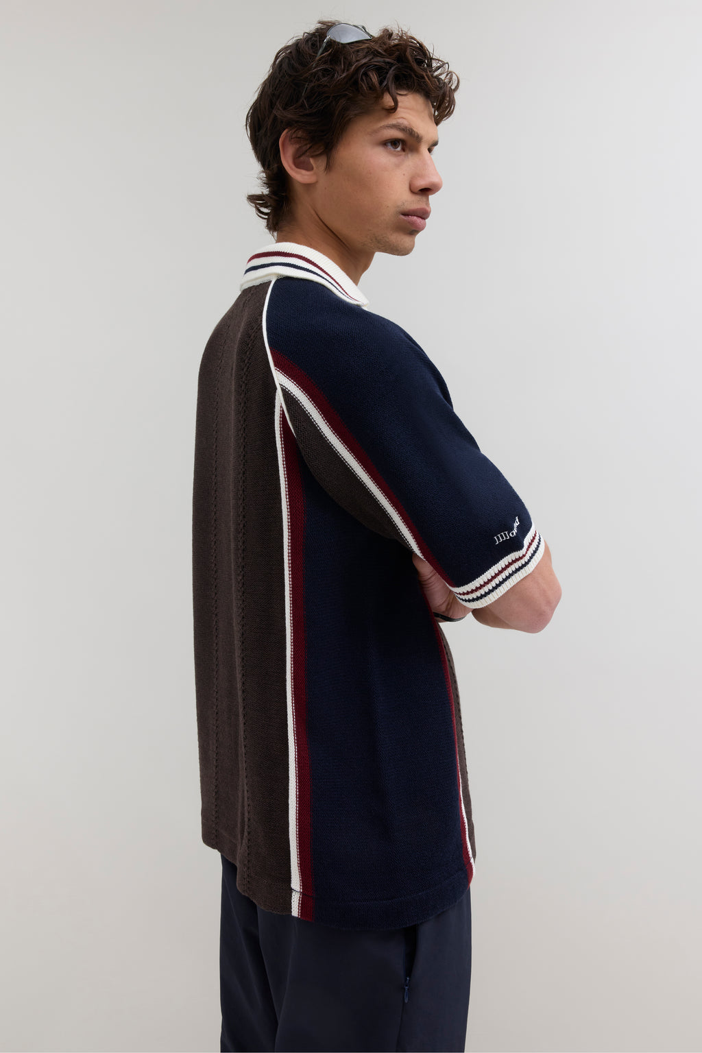 Knitted Soccer Jersey – Brown / Navy