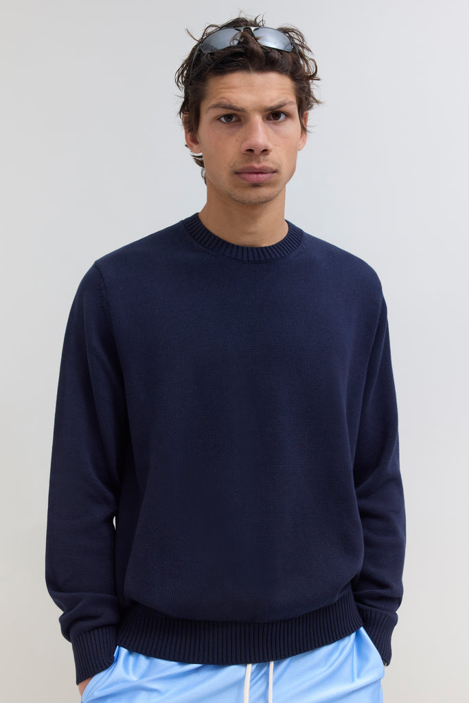 Knit Cotton Crewneck - Navy – JJJJound