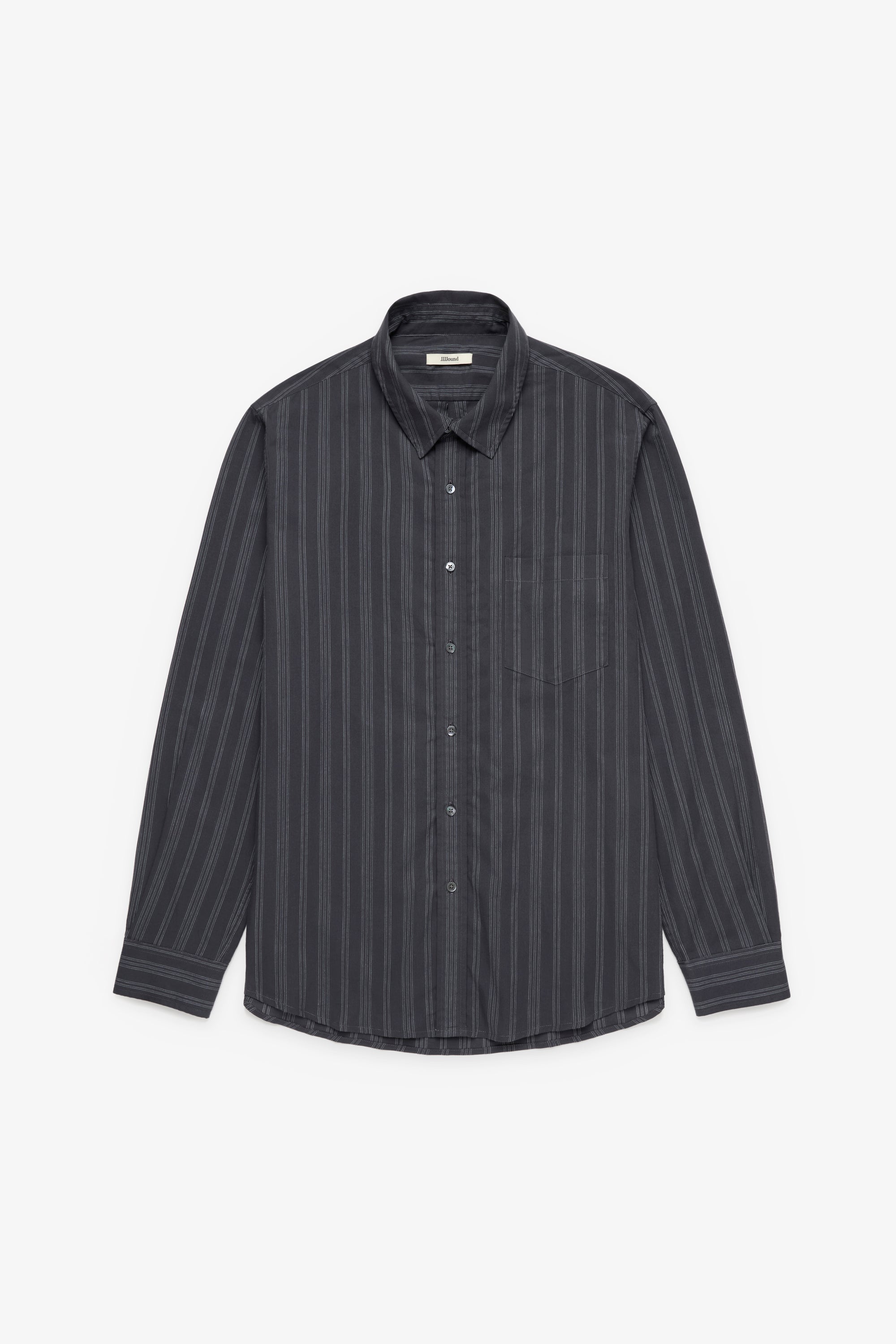 Striped Button Up Shirt - Charcoal/Off White