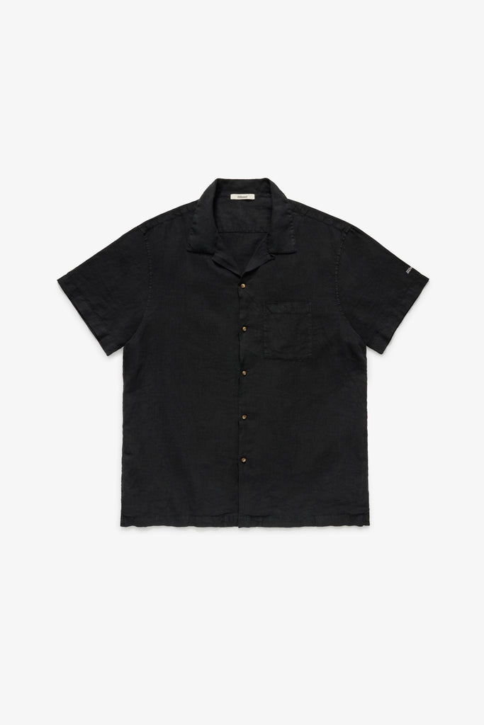 JJJJound ジョウンド Weekend Linen Shirt ショートスリーブリネンシャツ  ブラック M Logo Weekend Linen Shirt - Black – JJJJound