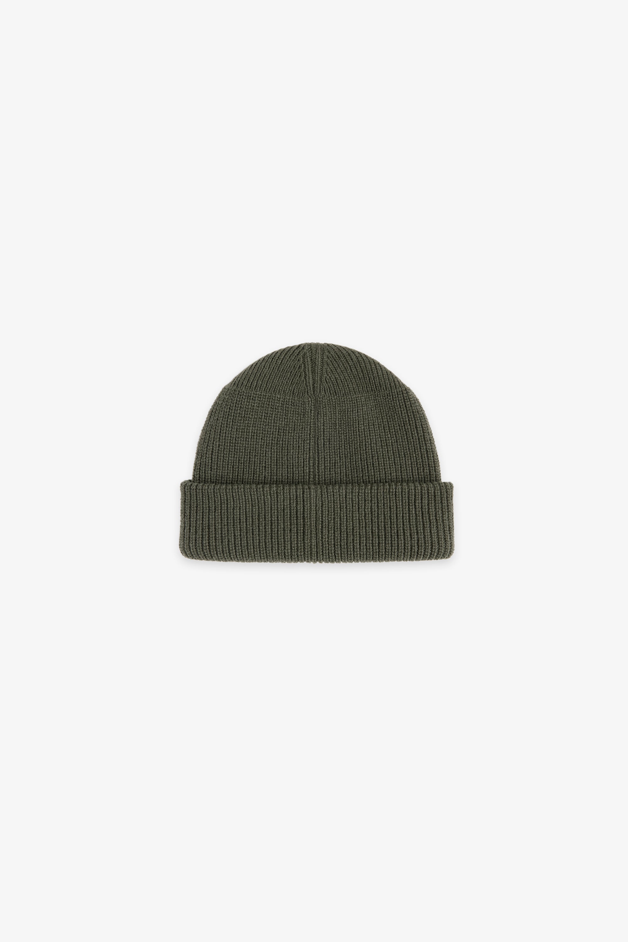 Double Layer Wool Beanie - Olive