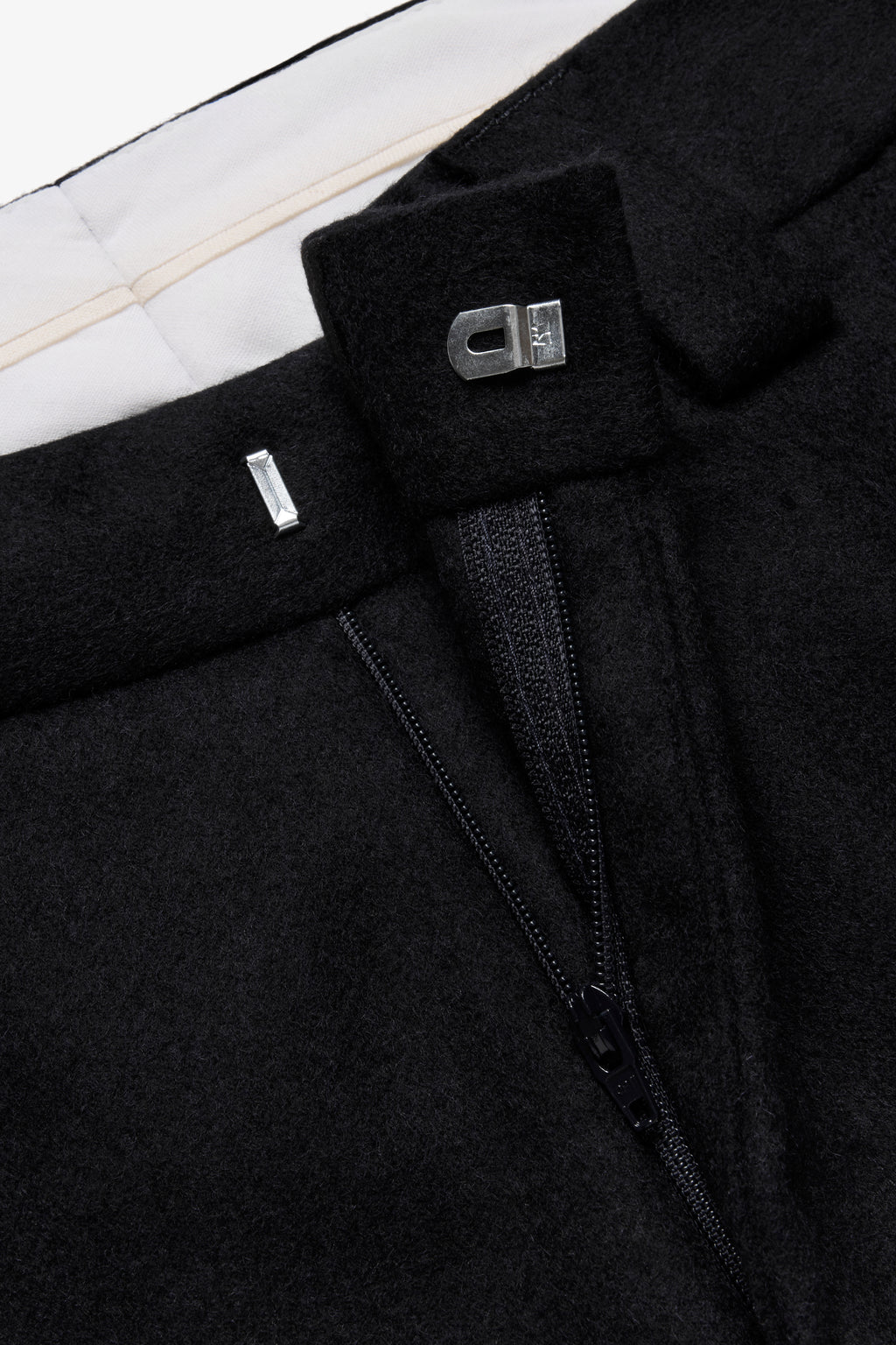 Heavy Wool Trousers Wide - Black