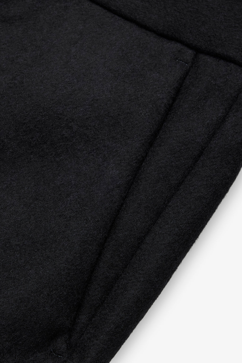Heavy Wool Trousers Wide - Black