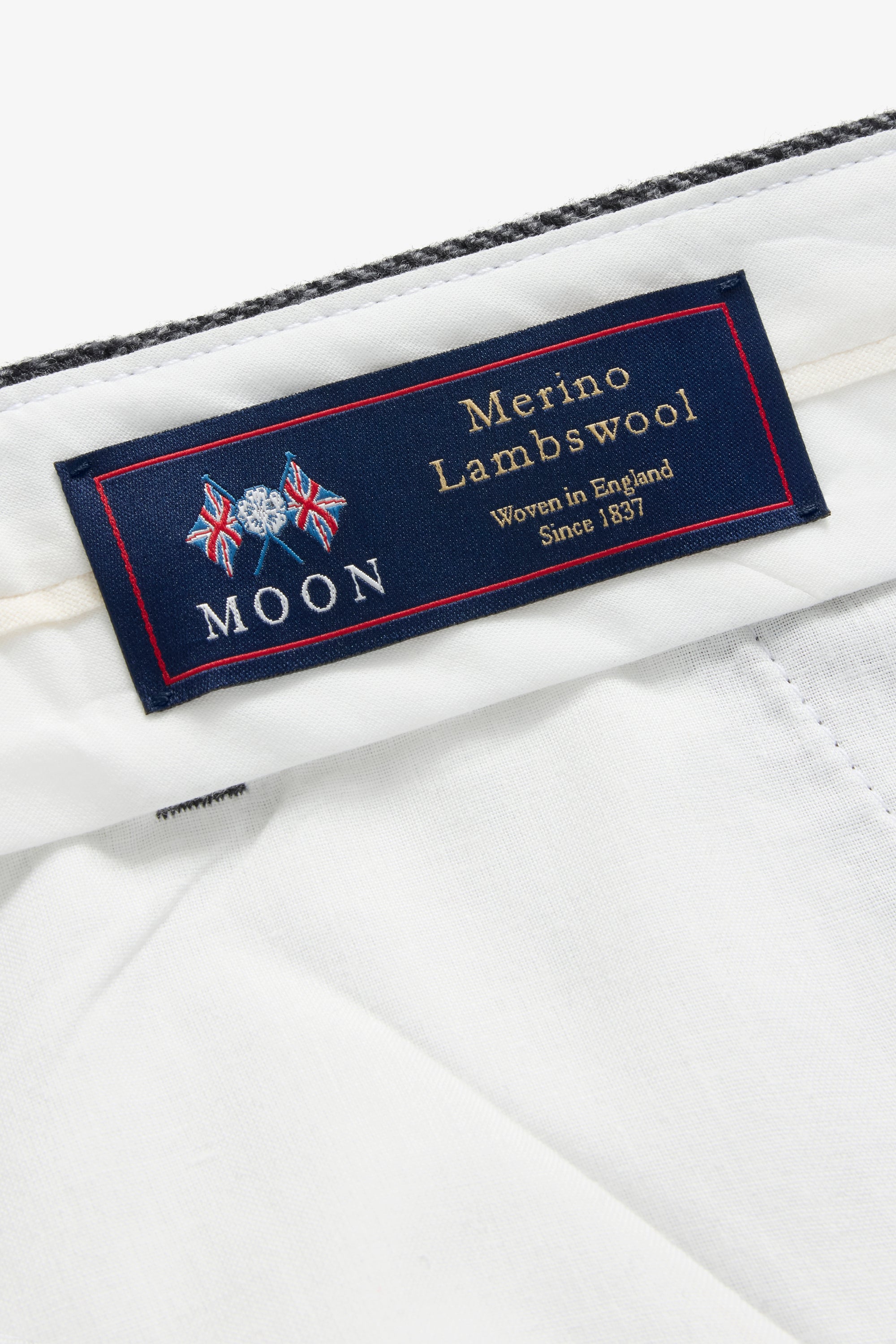 Wool Trousers Wide - Charcoal Herringbone