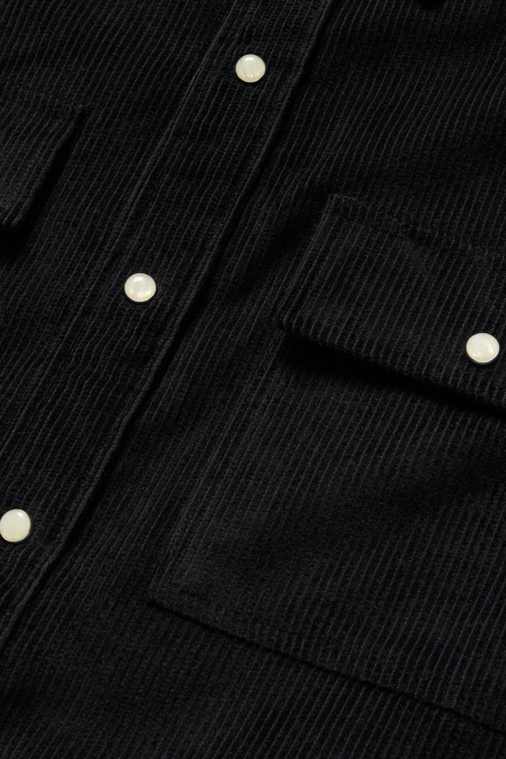 Lined Corduroy Overshirt - Black