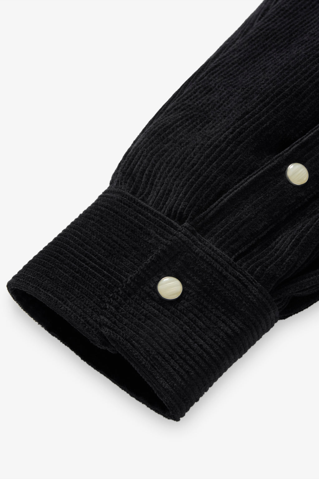 Lined Corduroy Overshirt - Black