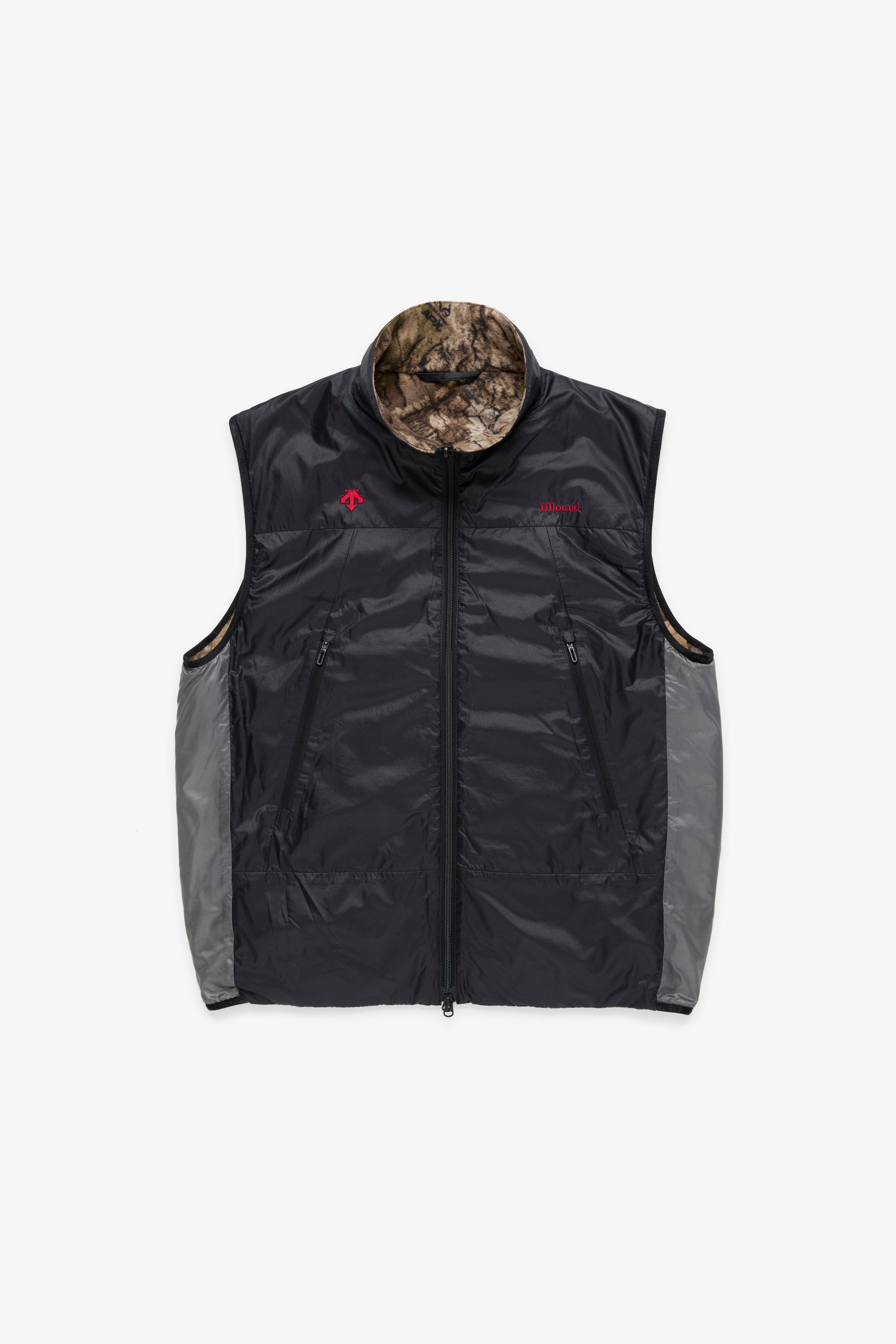 JJJJound Descente Reversible Vest - Black/Charcoal