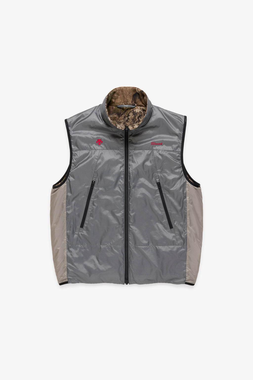 JJJJound Descente Reversible Vest - Charcoal/Taupe