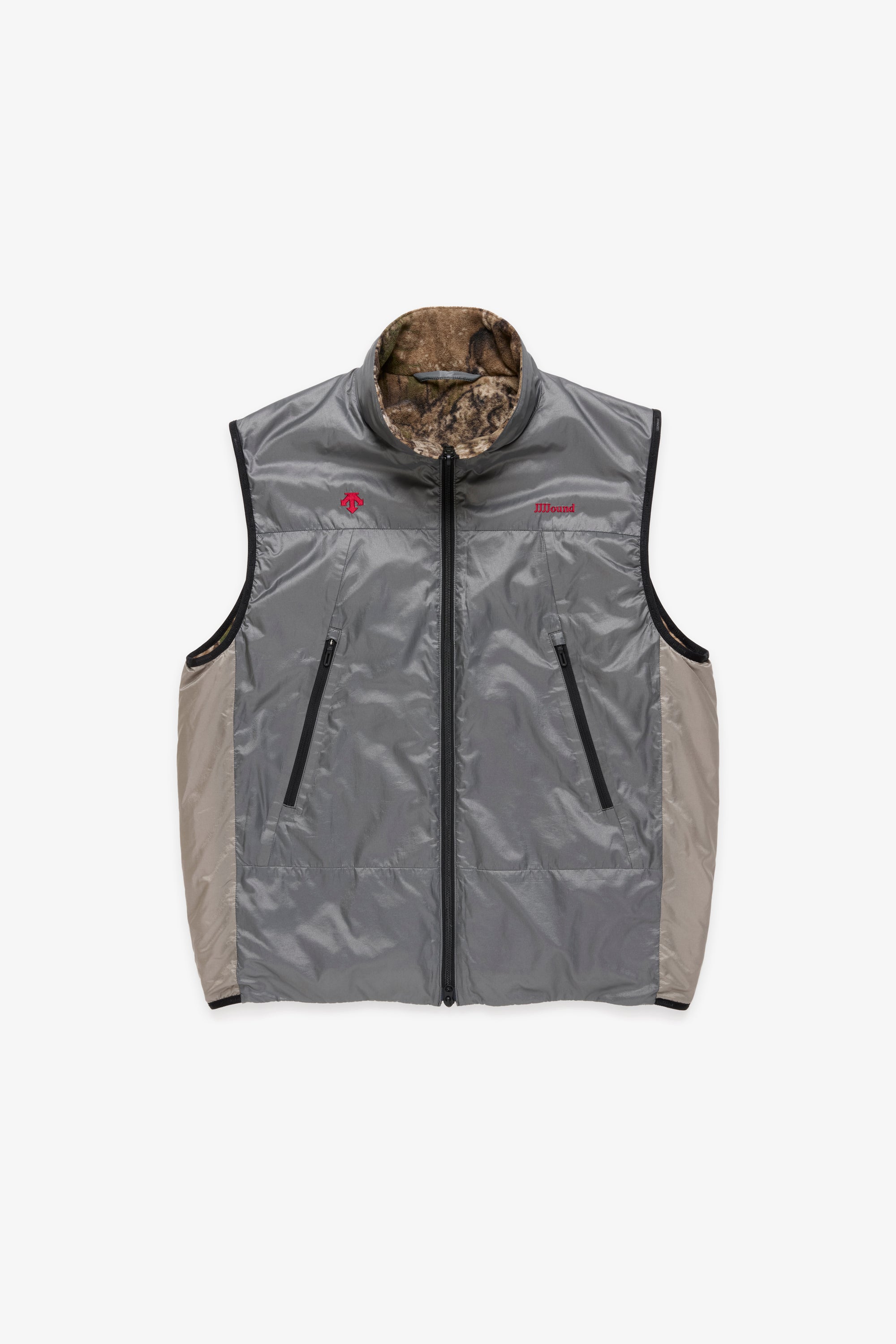 JJJJound Descente Reversible Vest - Charcoal/Taupe