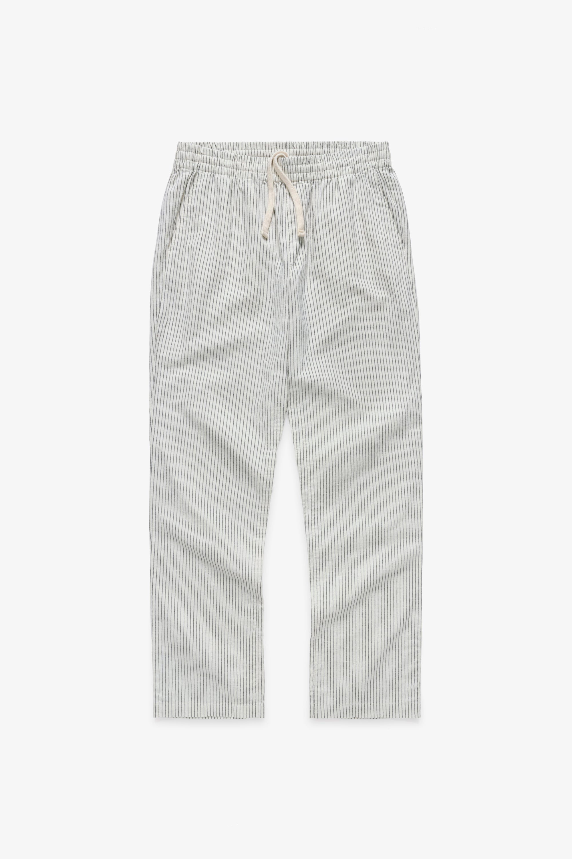 Striped Flannel Weekend Pant - Off-White/Charcoal
