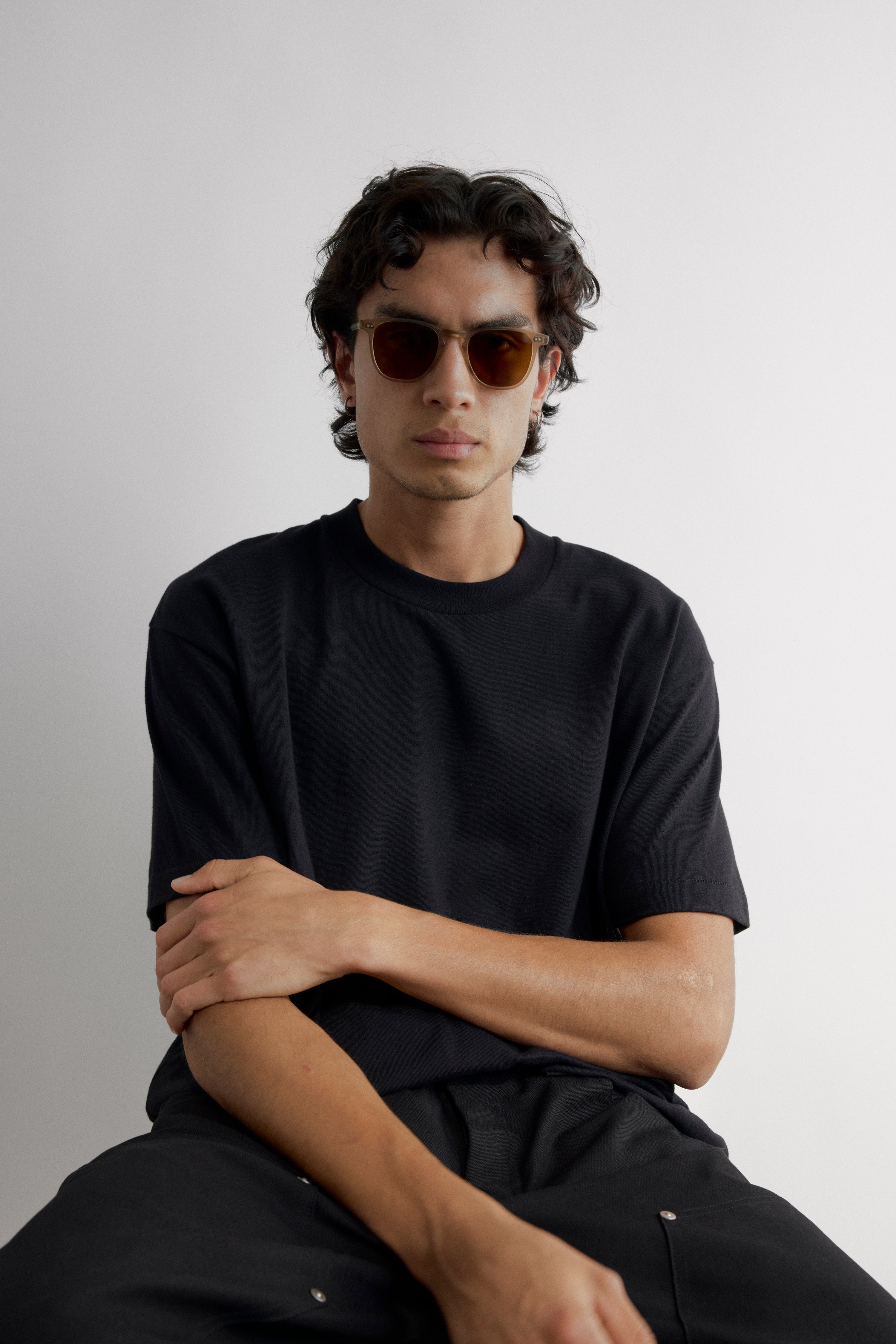 Garrett Leight Brooks Sun - Brooks 47 Matte Bottle Glass Brown