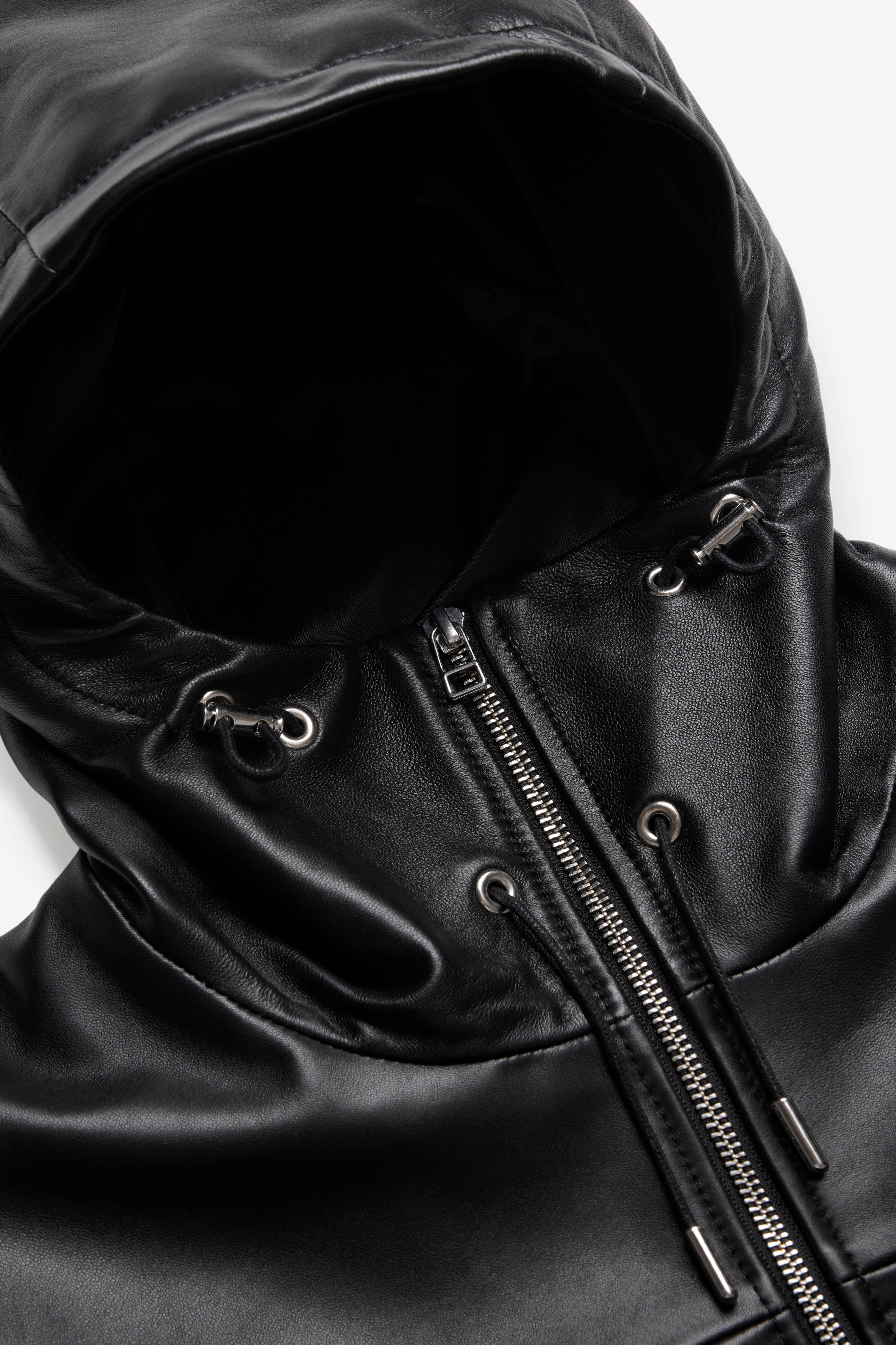 ジャケット・アウター archive hoodie leather jacket darkwear Mauritius® Women's Freda Leather Jacket - Grey Hoodie Insert