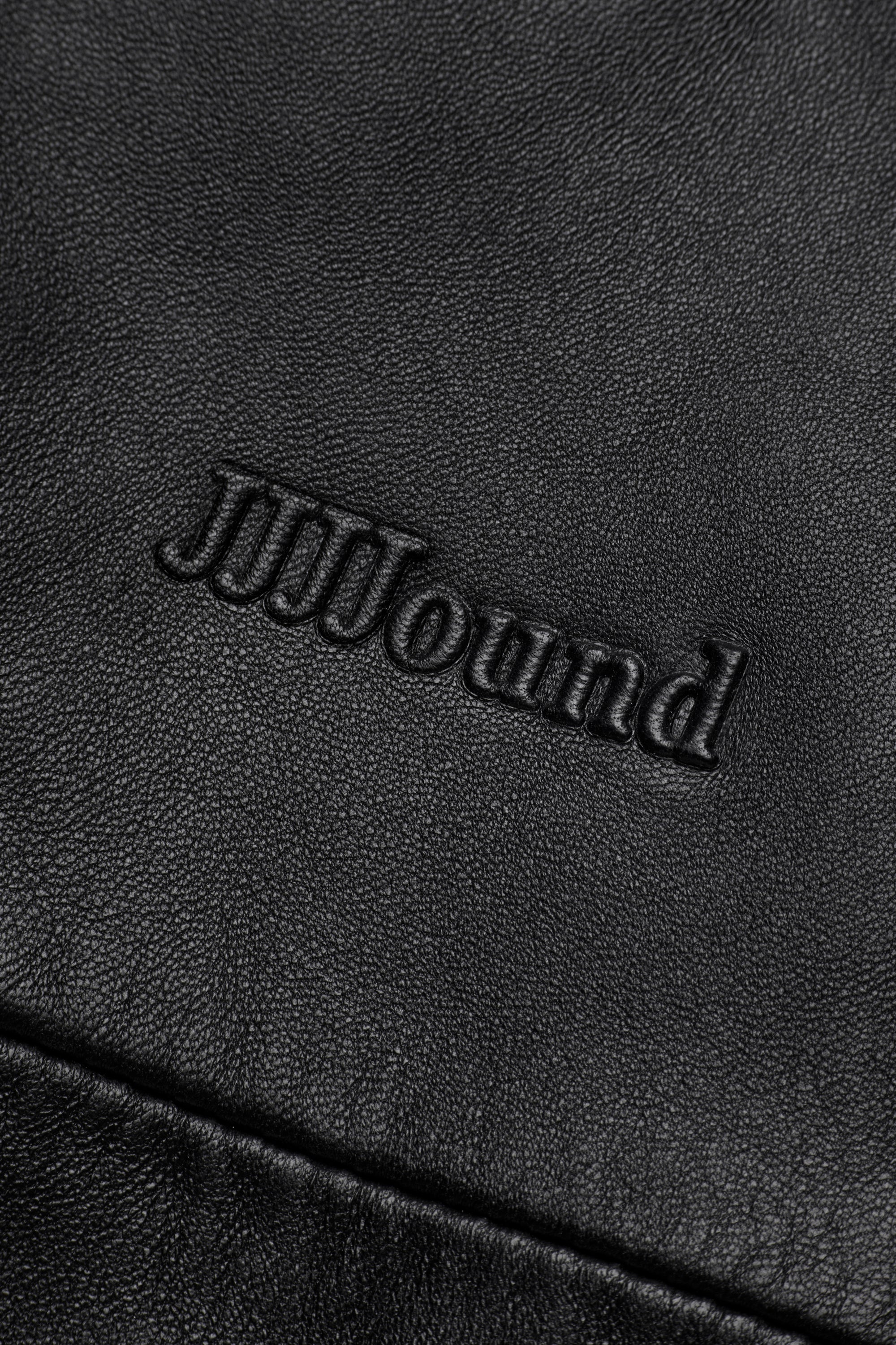 Leather Full Zip Parka - Black