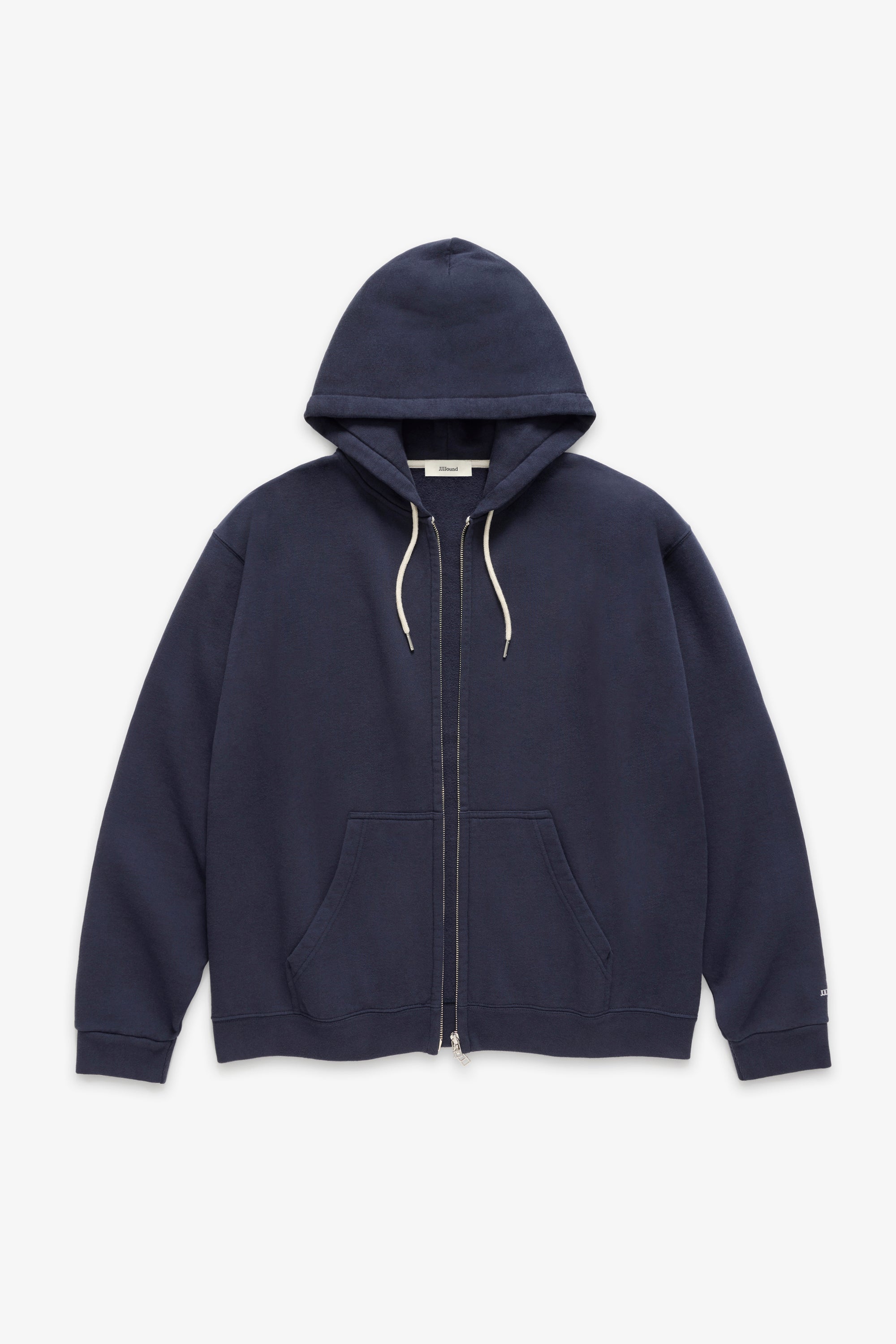 2000s Hooded Zip Sweatshirt - Navy