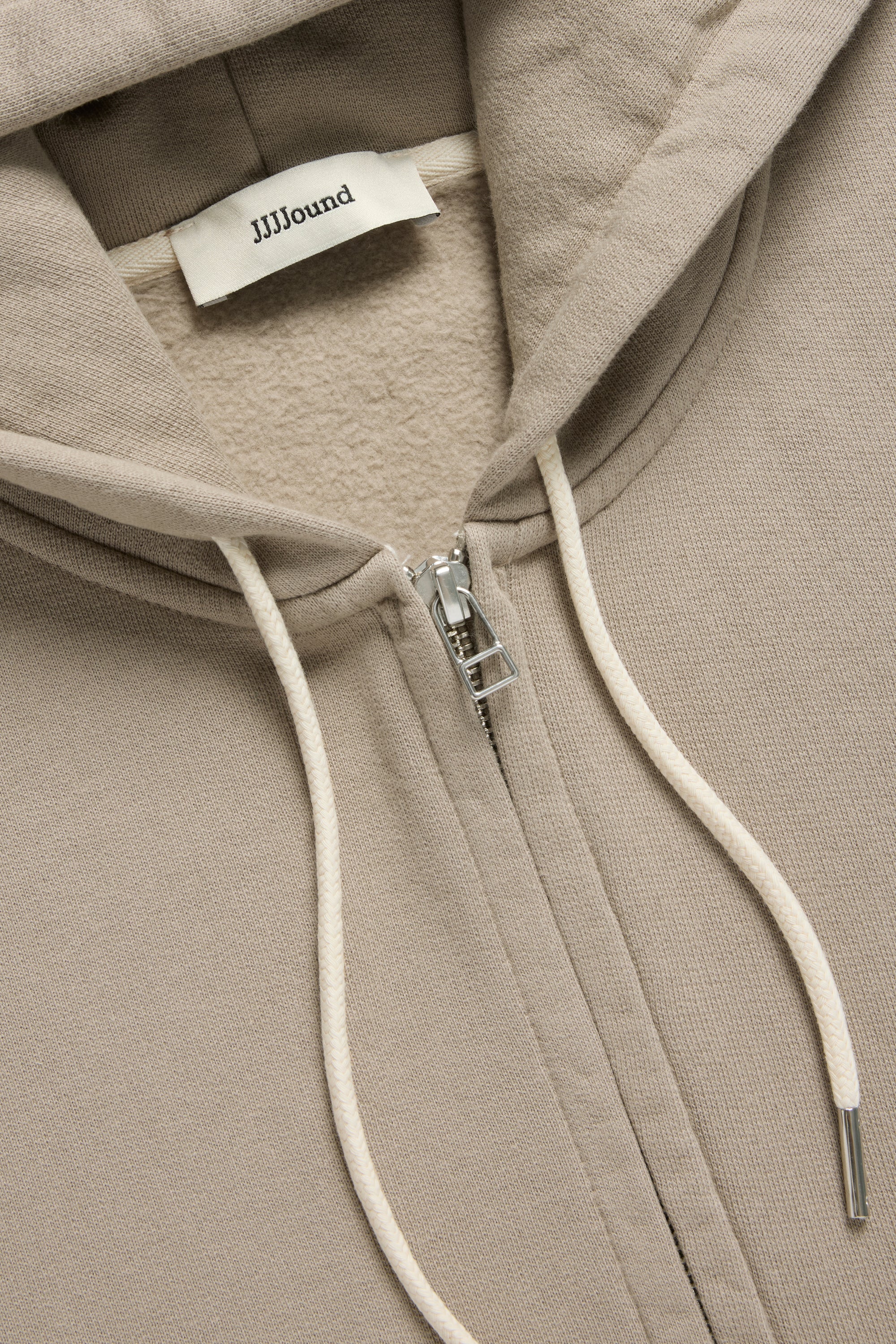 2000s Hooded Zip Sweatshirt - Taupe