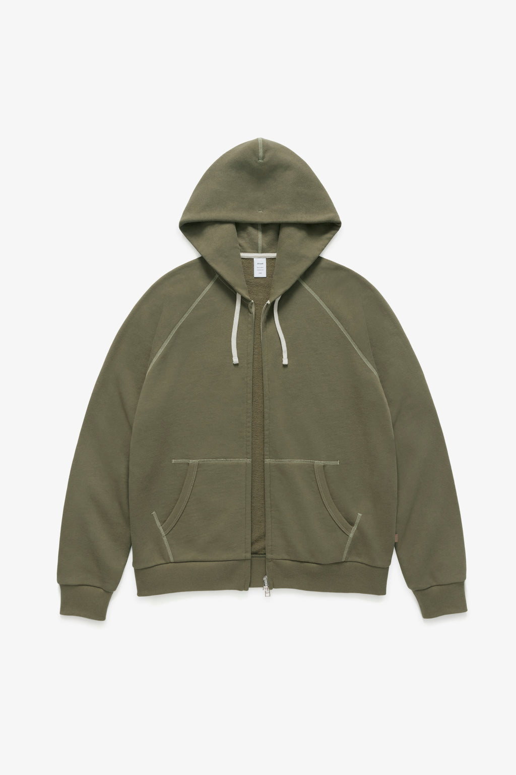 70s Hooded Zip Sweatshirt - Light Olive