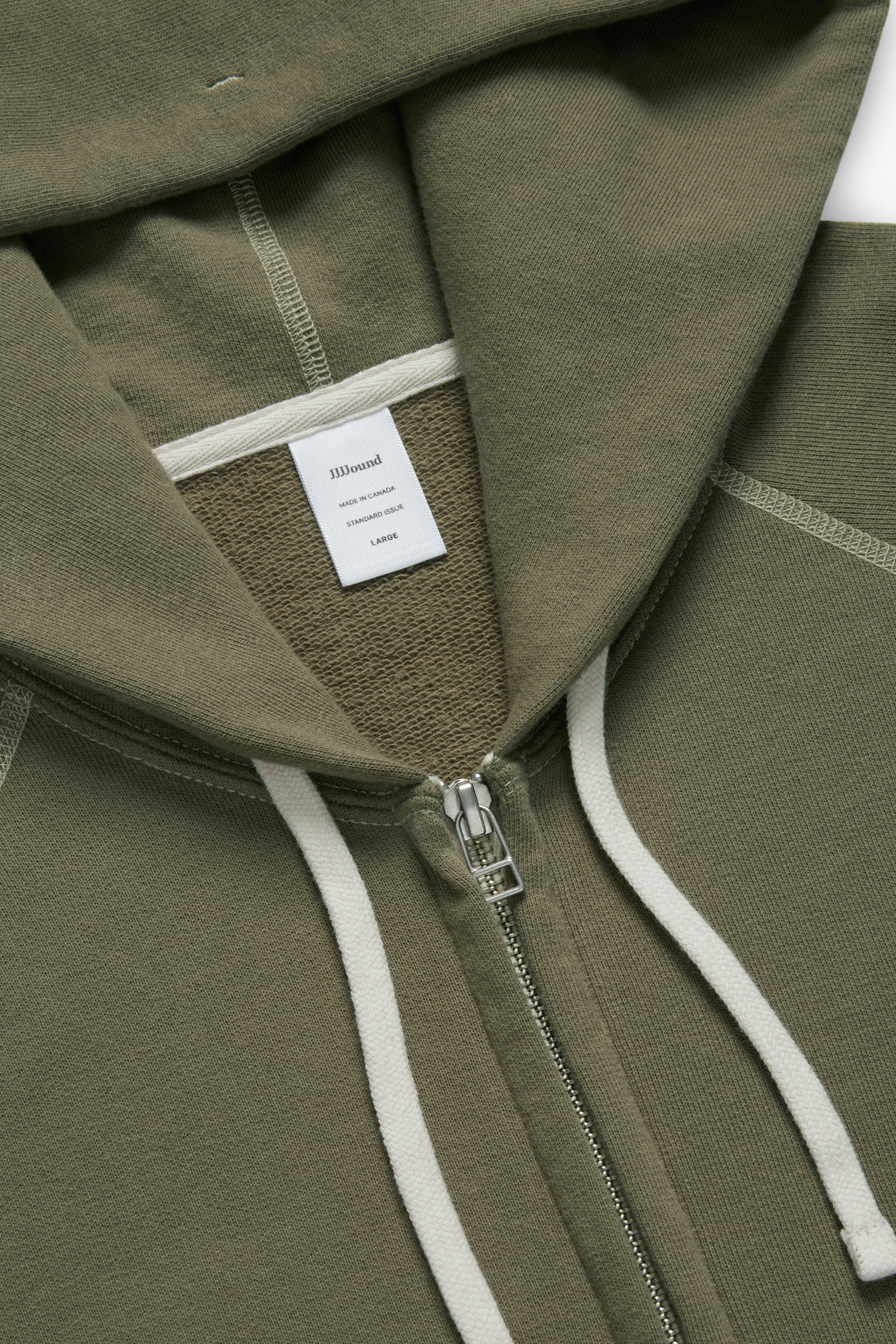 70s Hooded Zip Sweatshirt - Light Olive