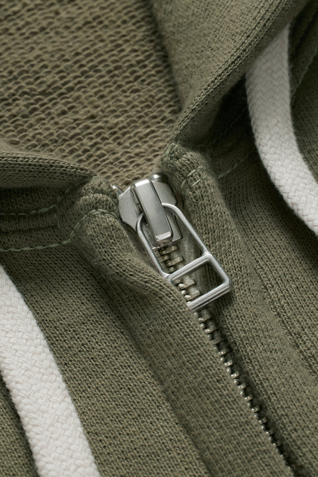 70s Hooded Zip Sweatshirt - Light Olive