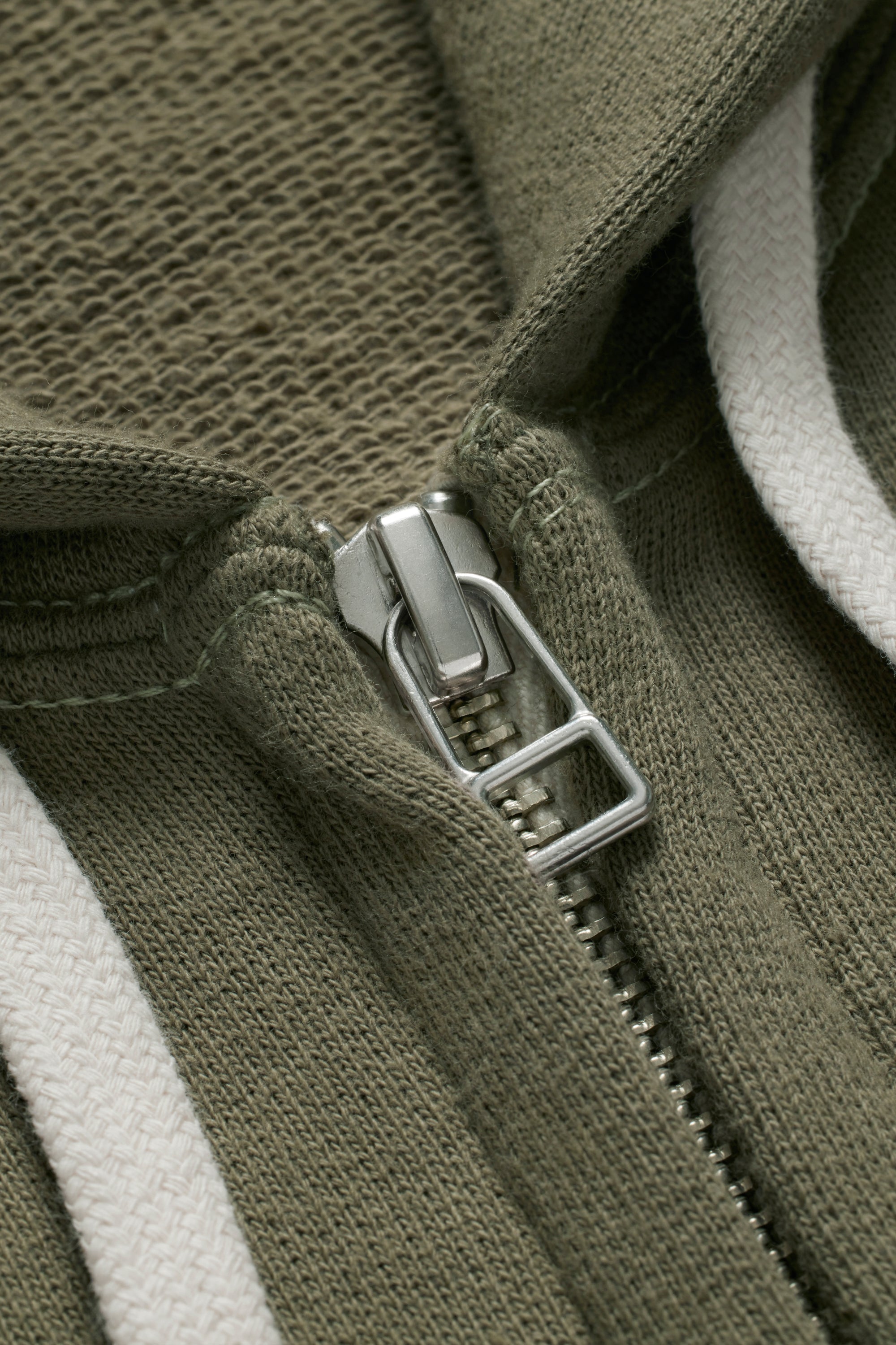 70s Hooded Zip Sweatshirt - Light Olive