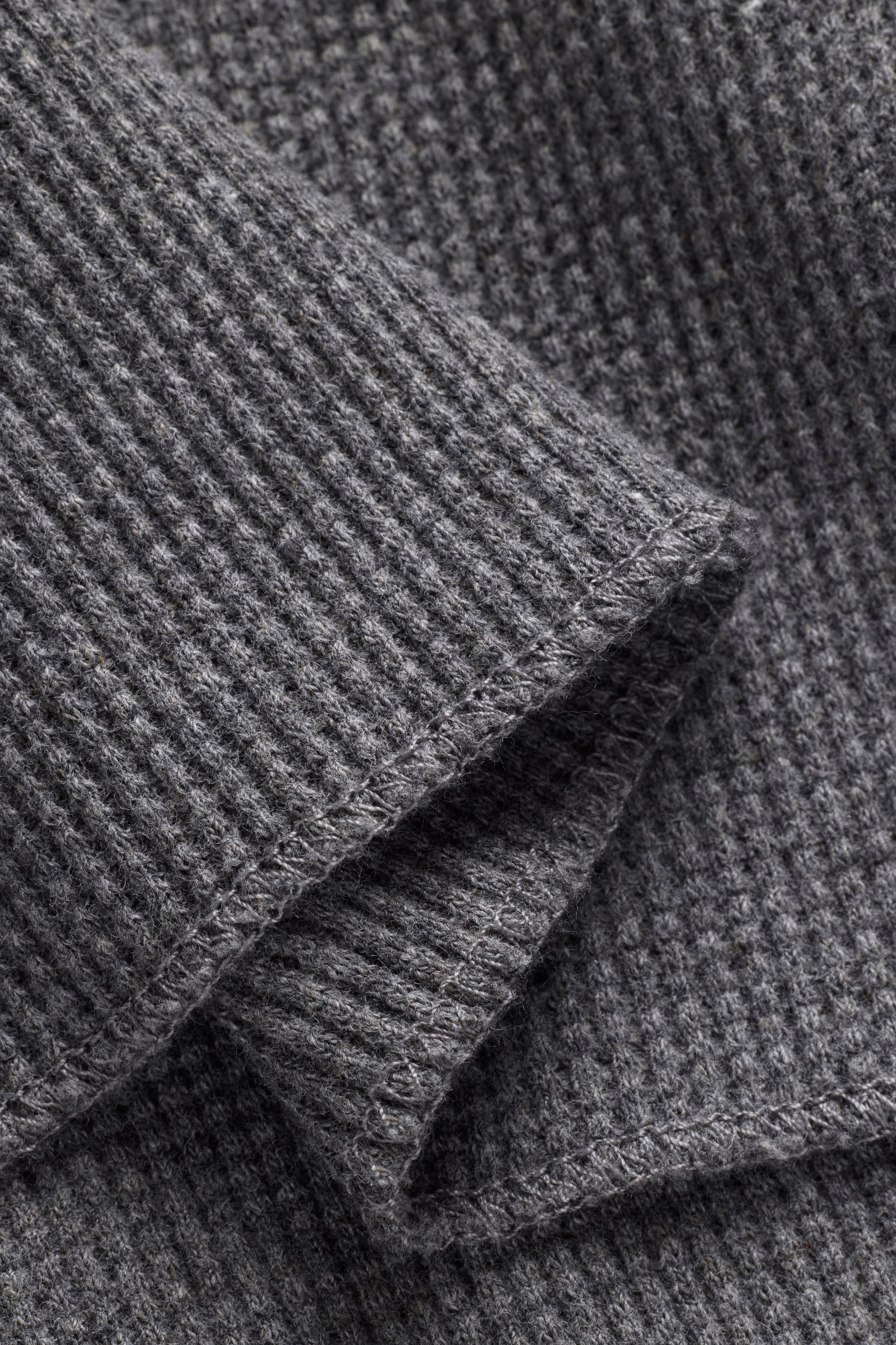 90s Waffle Longsleeve - Charcoal Mix – JJJJound