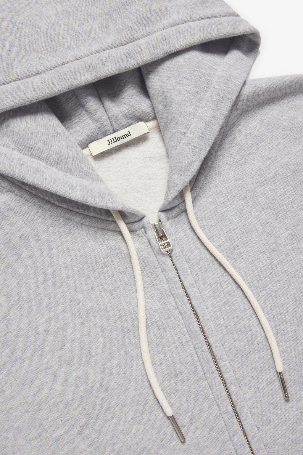 90s Hooded Zip Sweatshirt - Grey Mix
