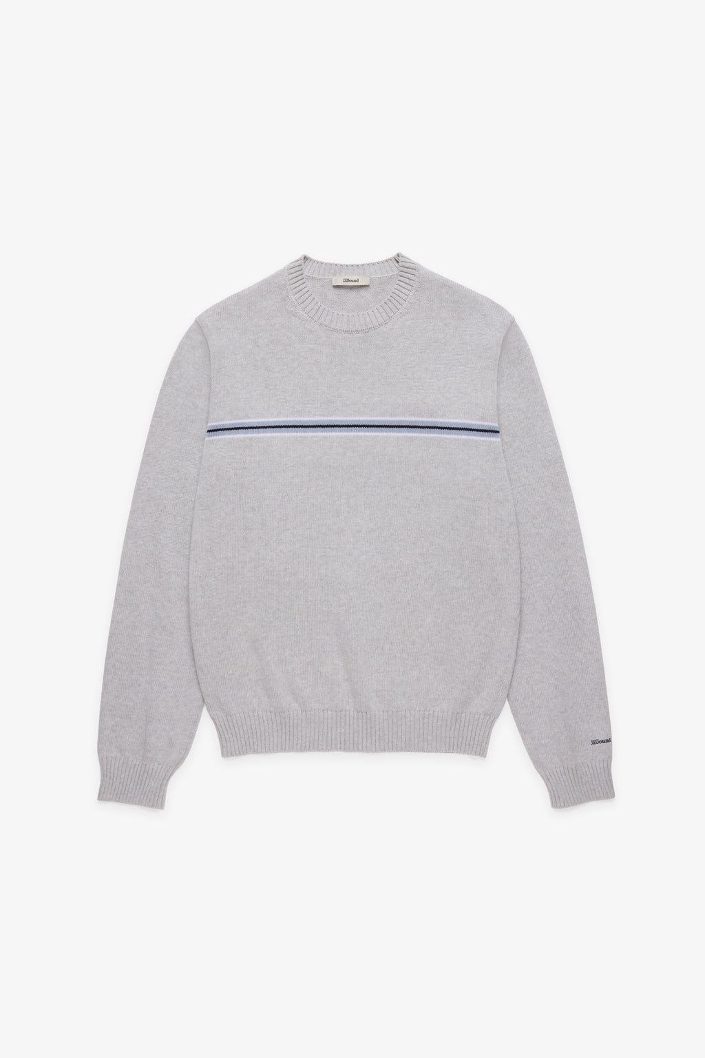 Knit Cotton Crewneck - Grey/Blue